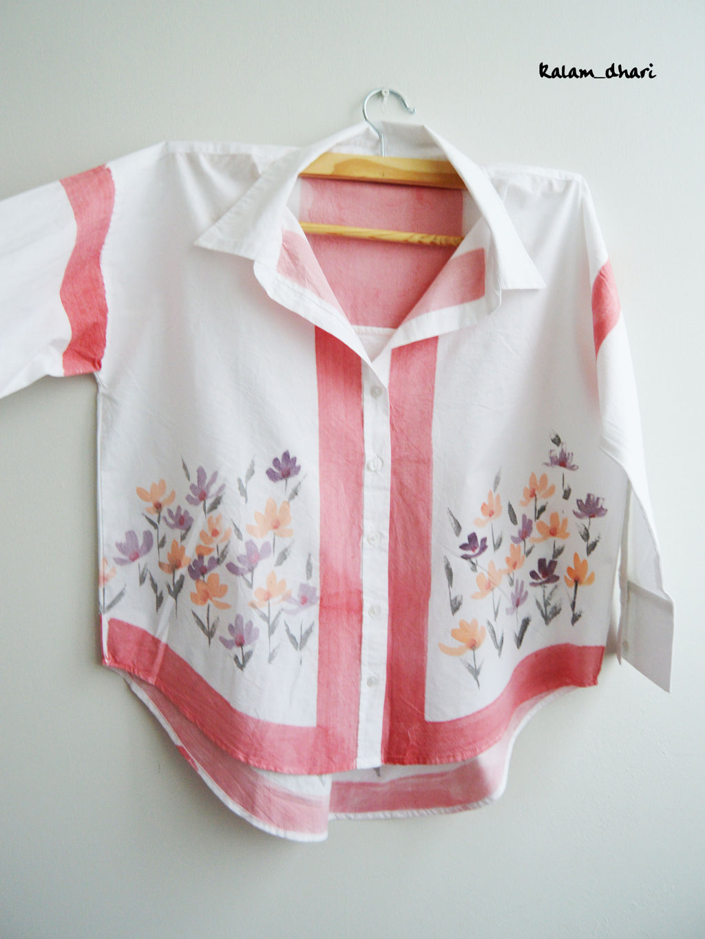 Phool Red Painted Oversized Shirt