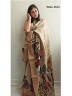 Rozana Painted Kosa Silk Saree- Purple