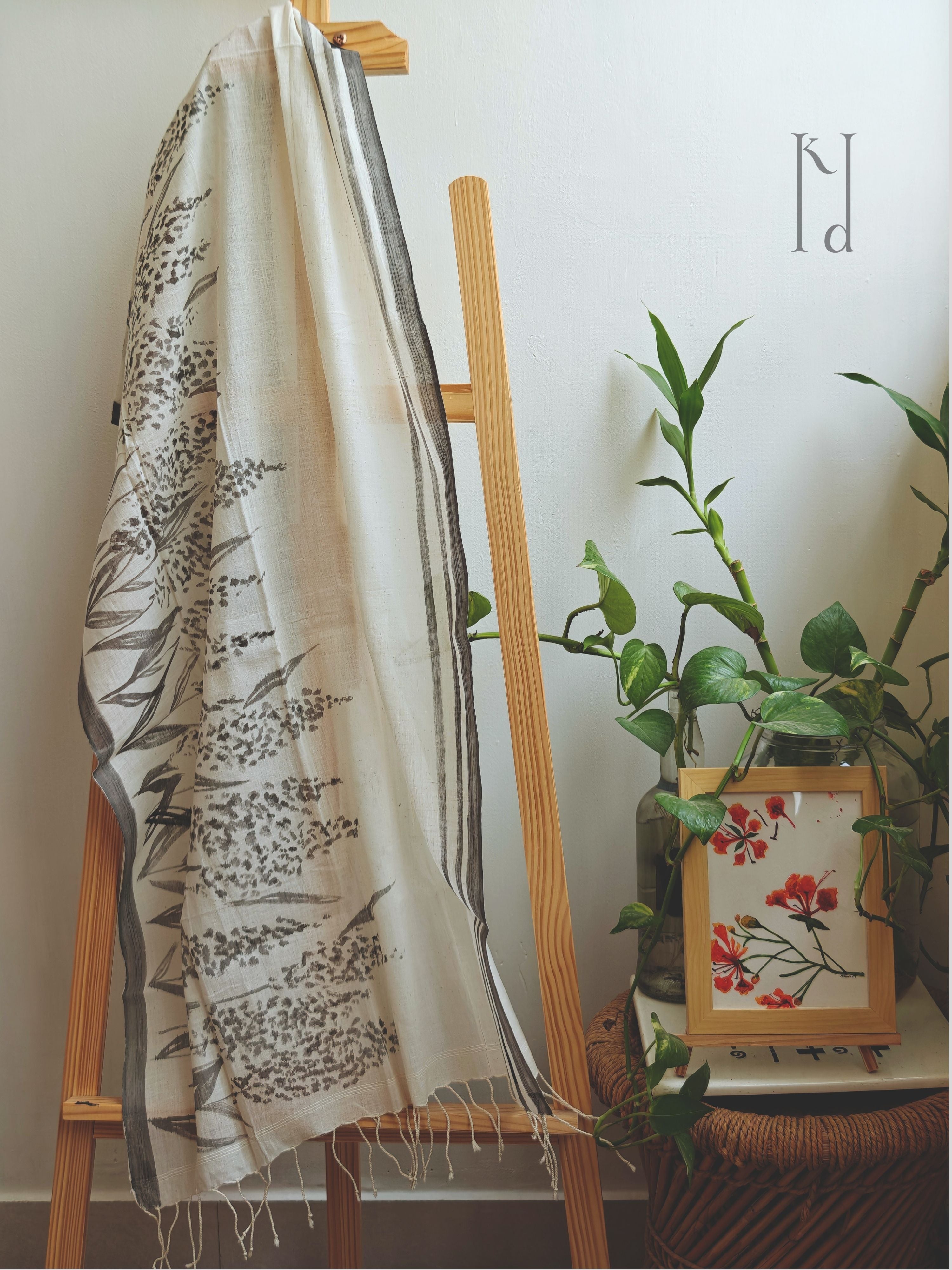 Rainforest Muslin Cotton Painted Stole