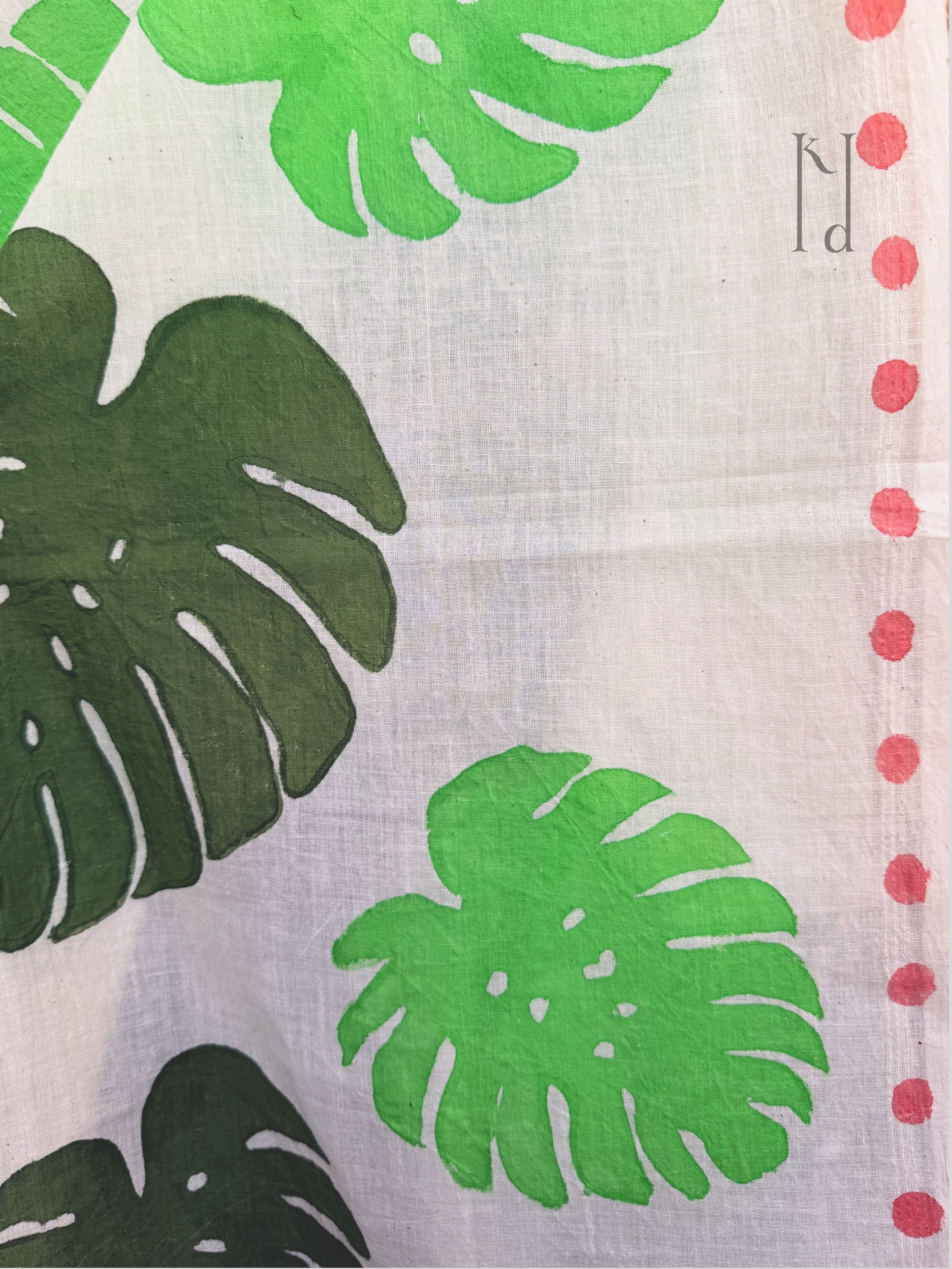 Monstera Painted Muslin Stole