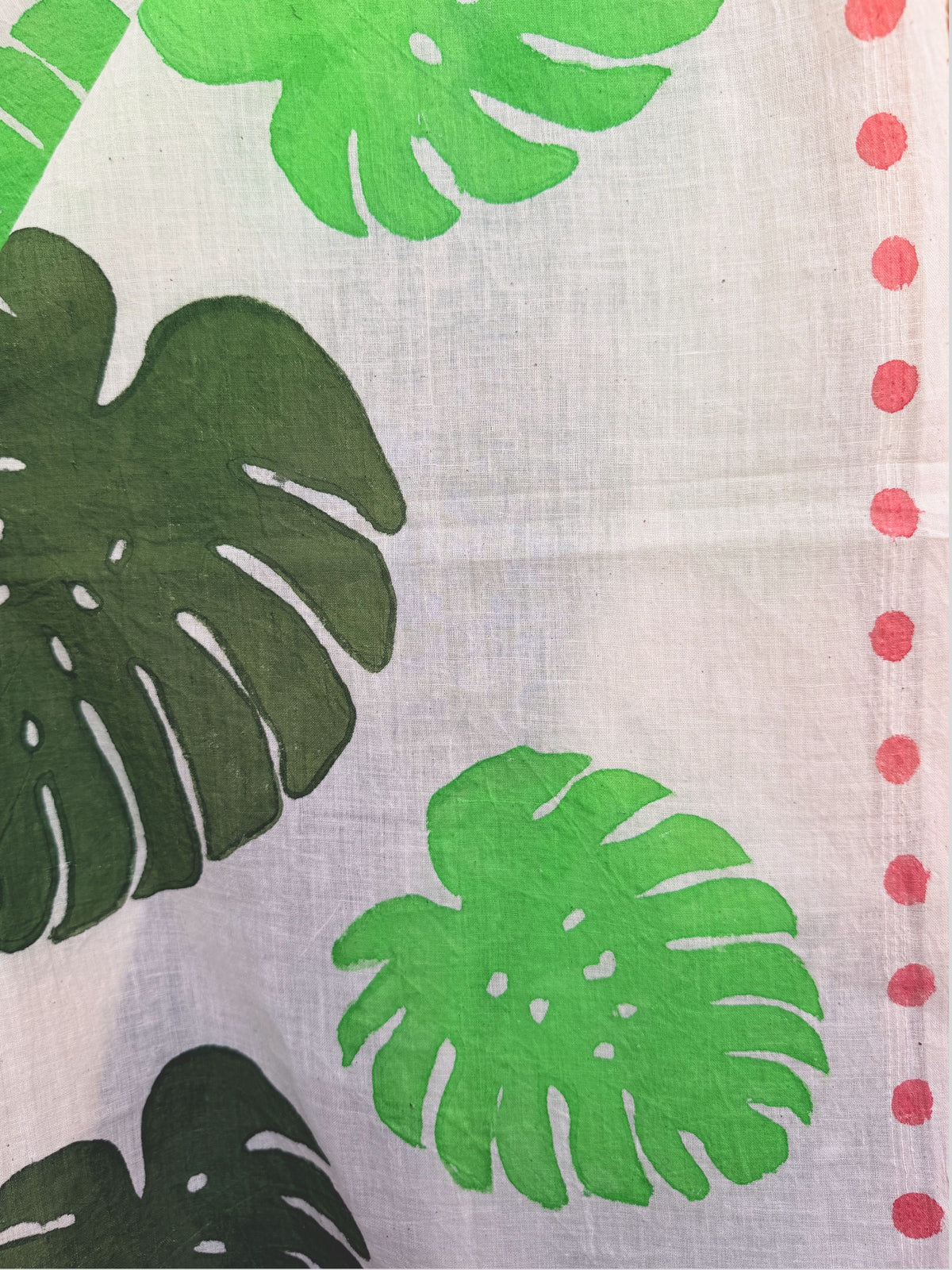 Monstera Painted Cotton Stole