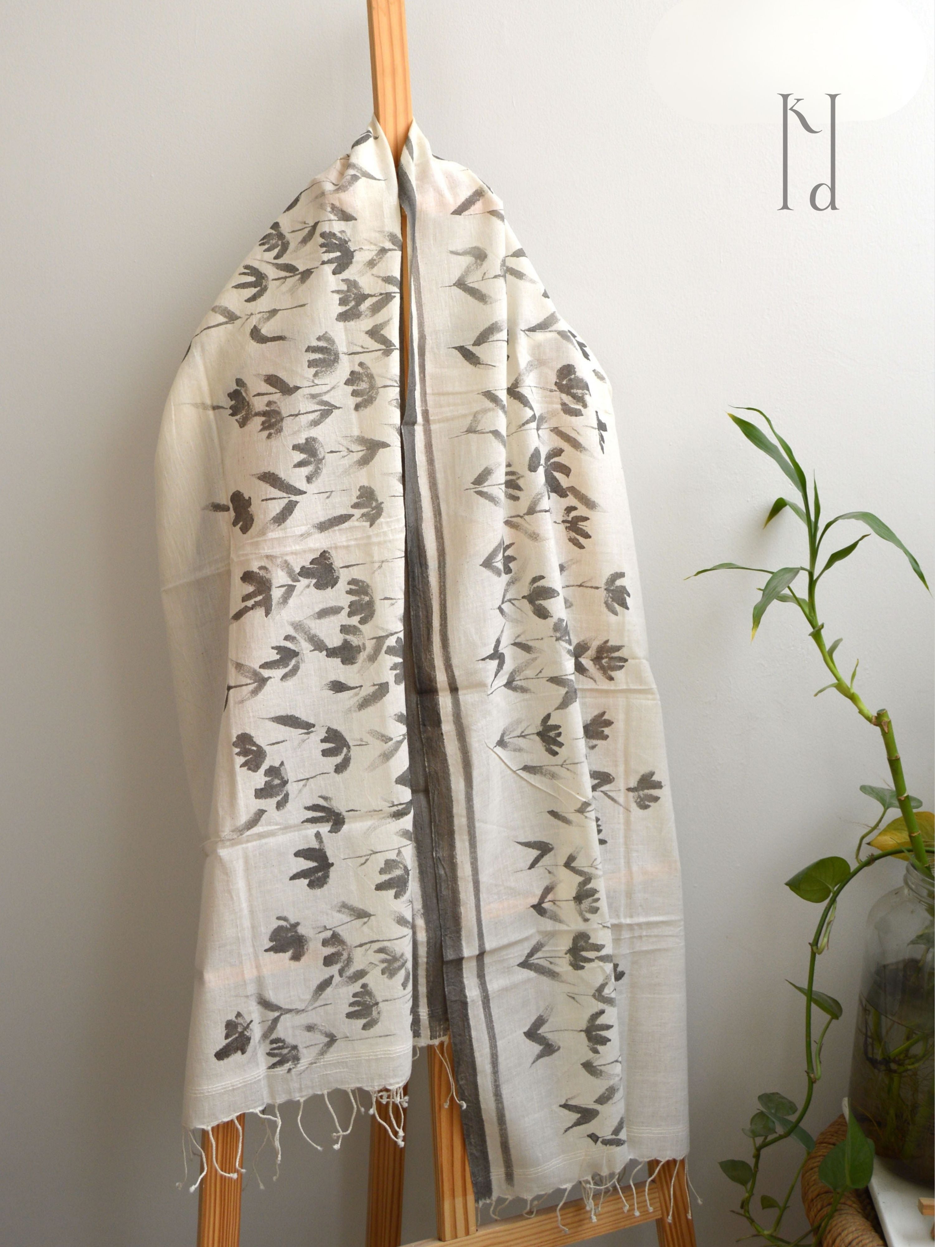 Phool Muslin Cotton Painted Stole