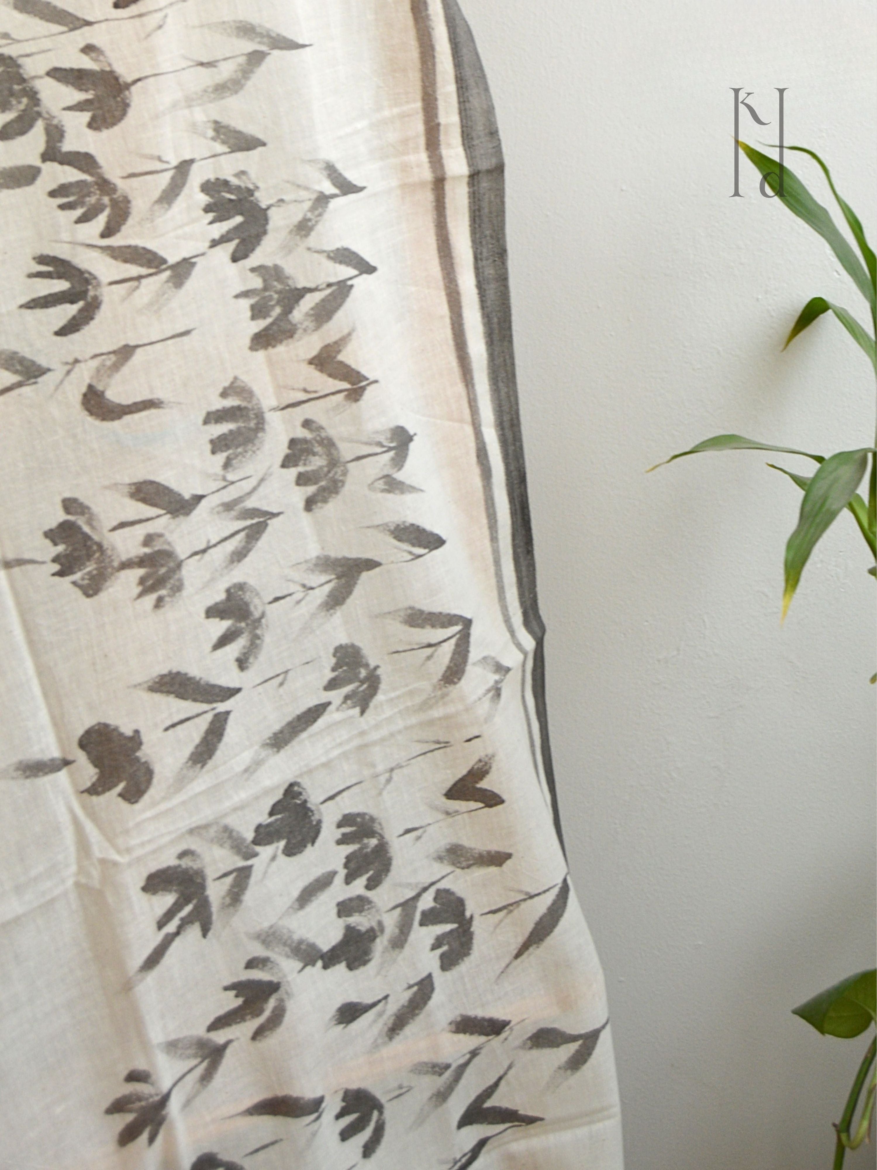 Phool Muslin Cotton Painted Stole