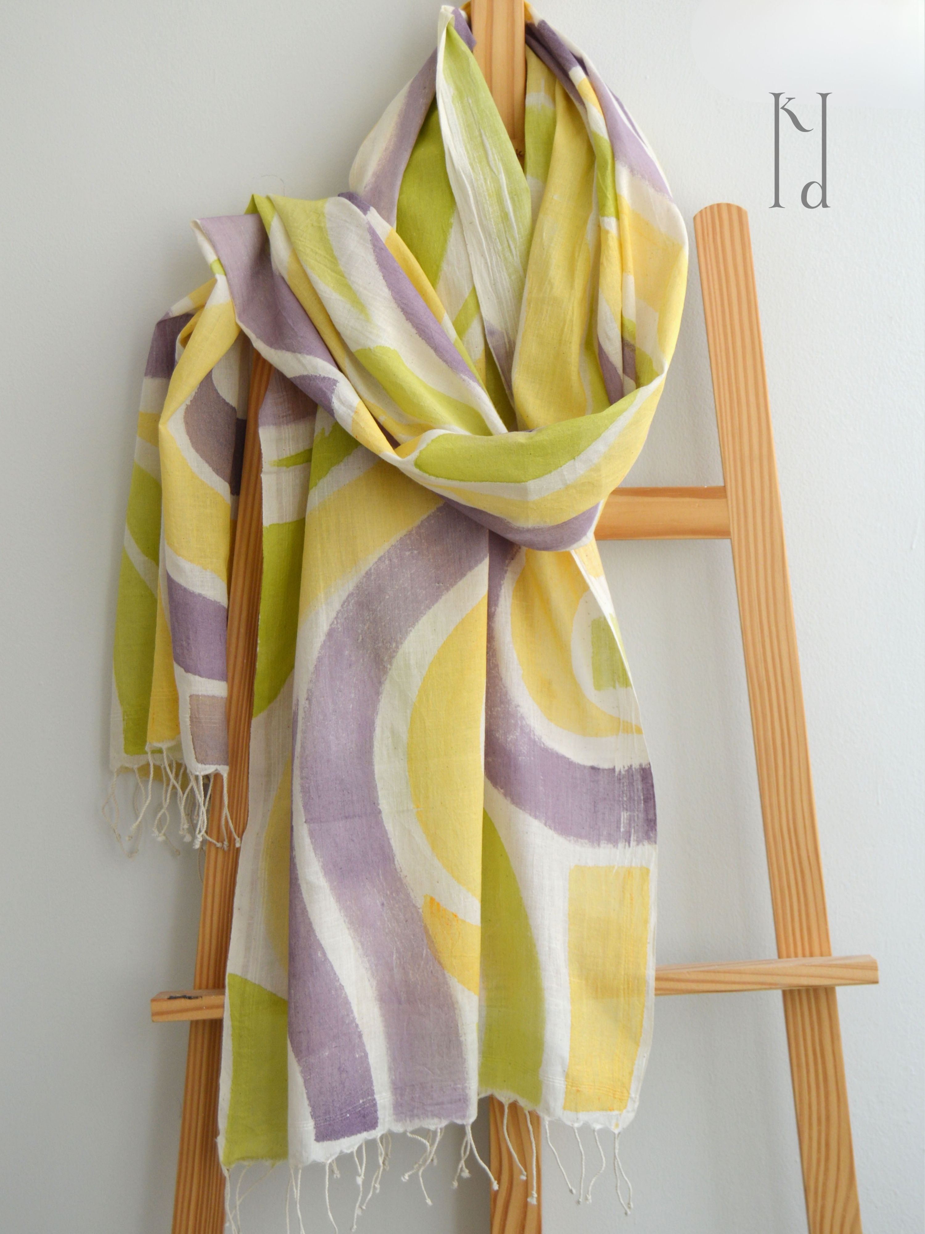 Vaayu Muslin Cotton Painted Stole