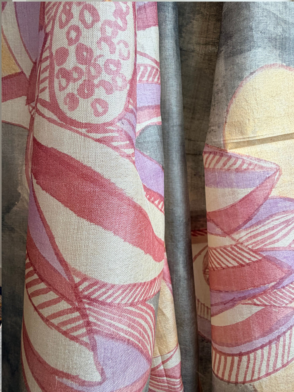 Lotus Painted Silk Dupatta