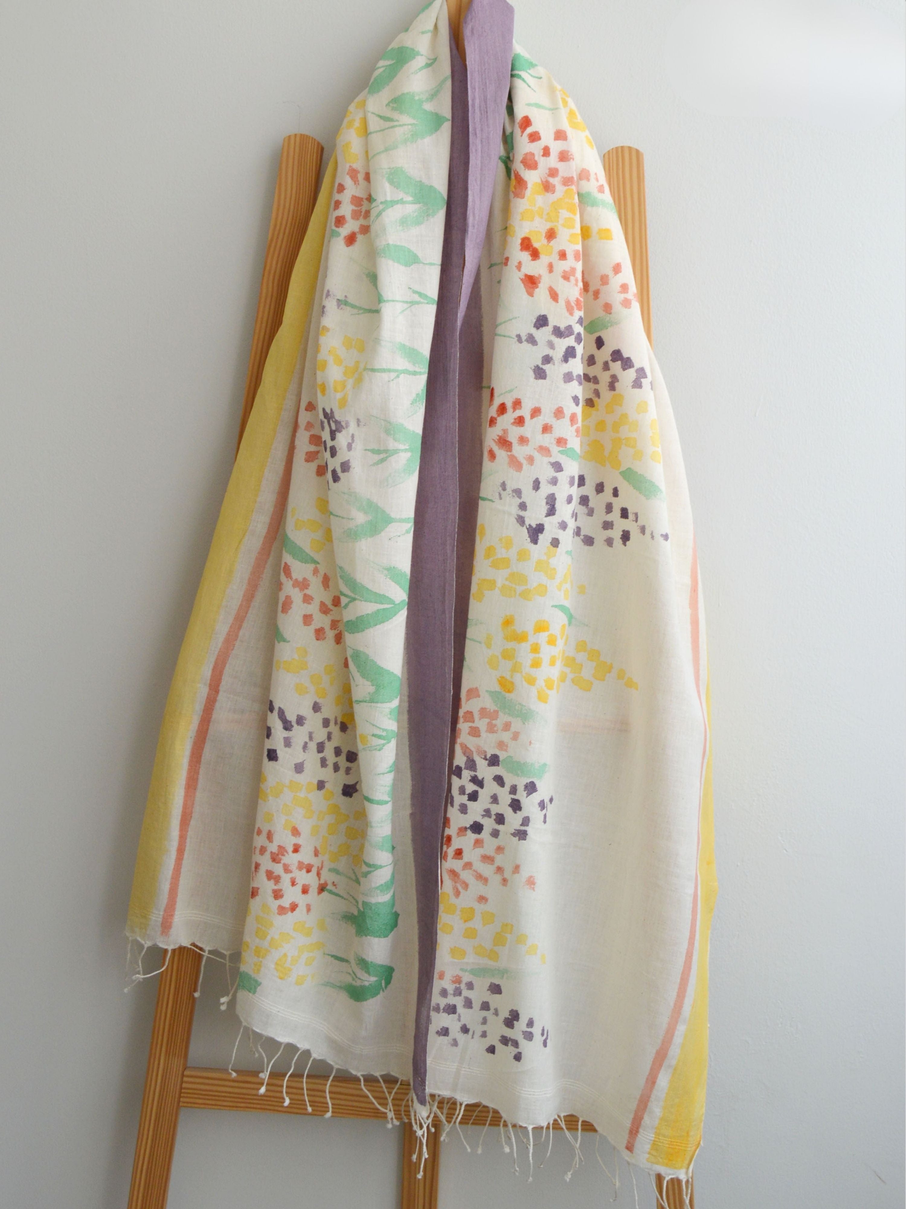 Delphi Painted Cotton Stole