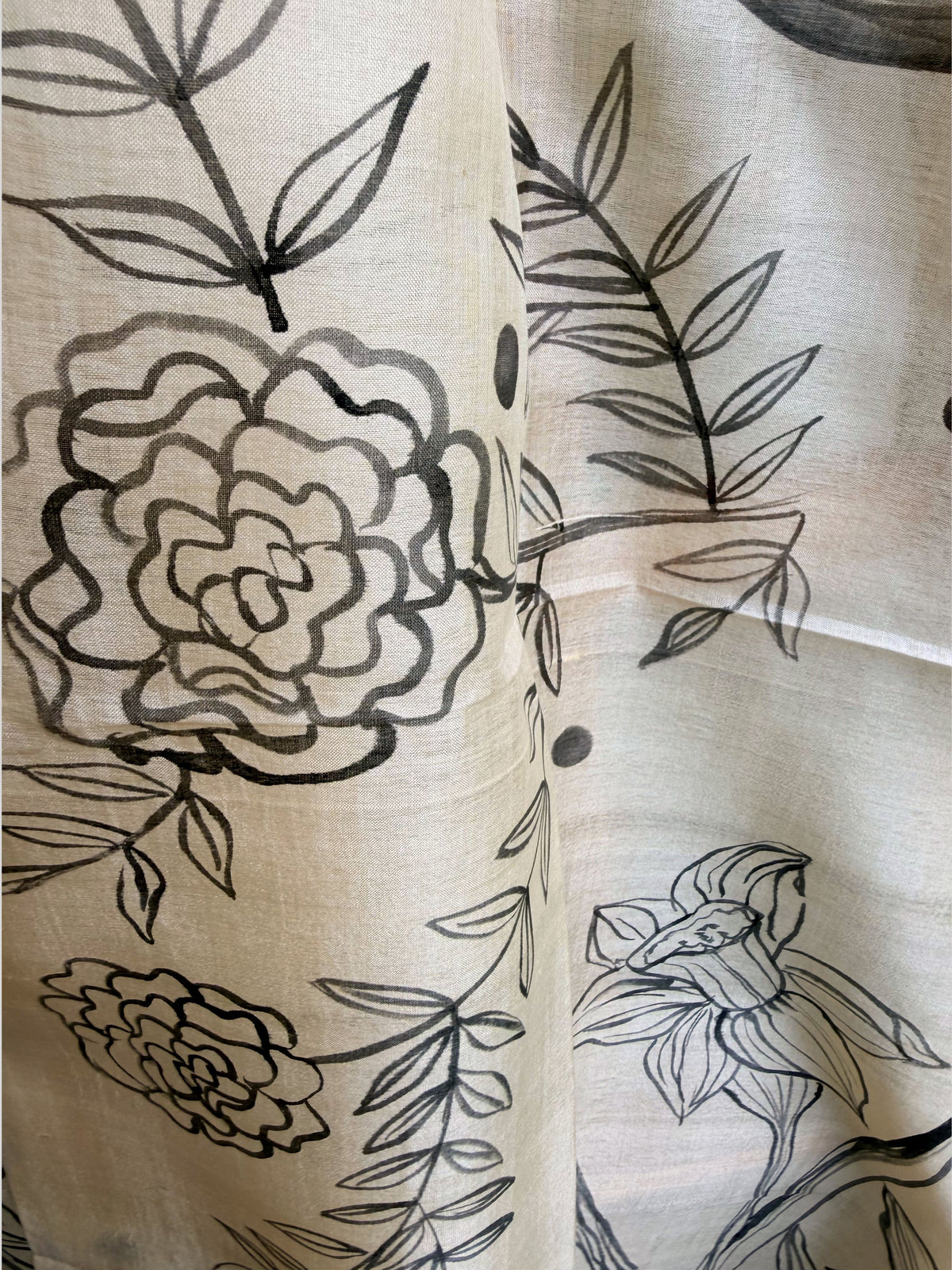 Gardenia Painted Silk Dupatta