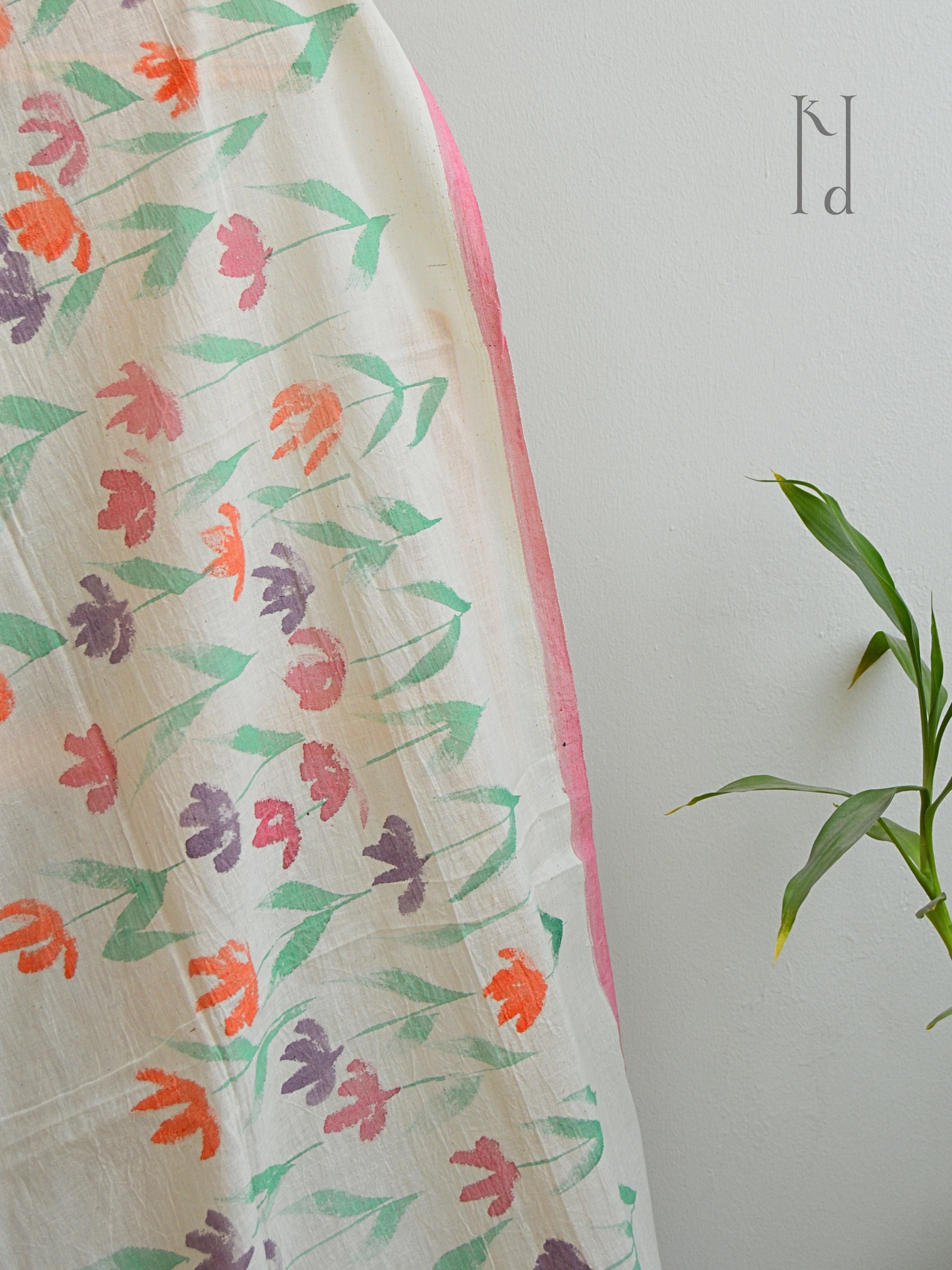 Phool Muslin Cotton Painted Stole