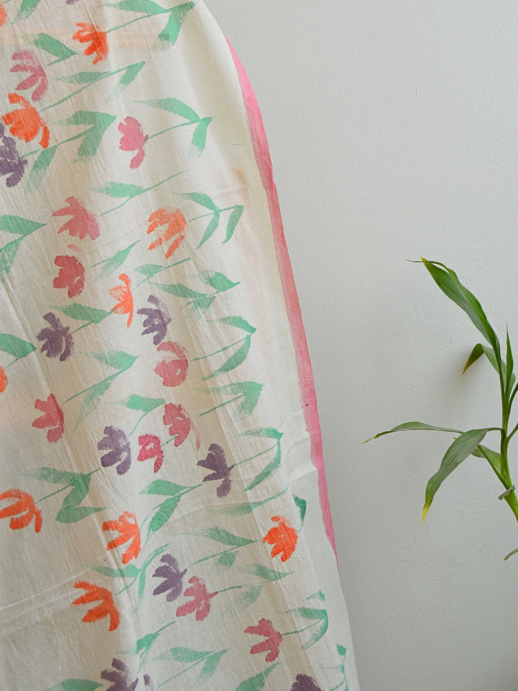 Phool Painted Cotton Stole
