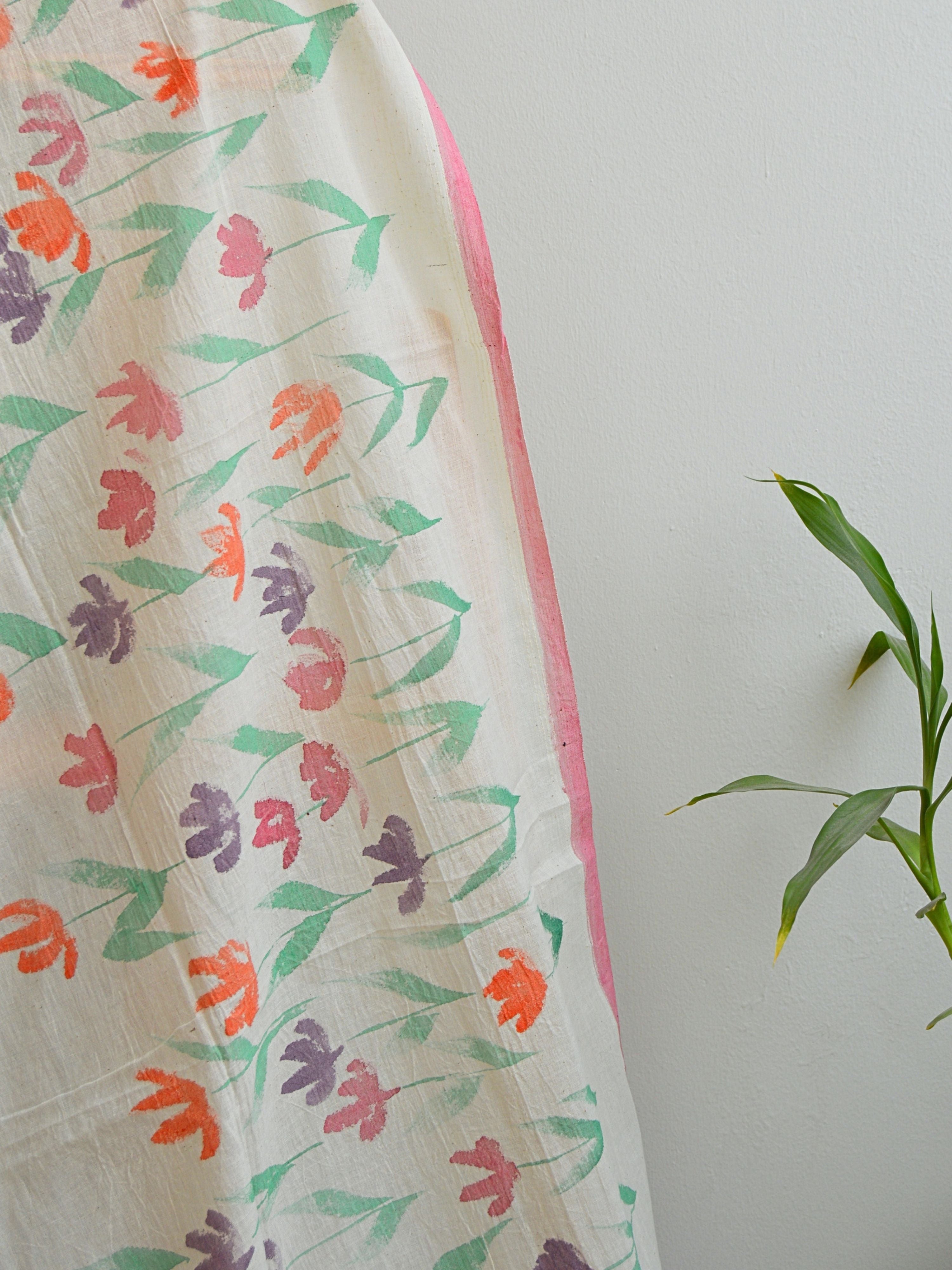 Phool Painted Cotton Stole