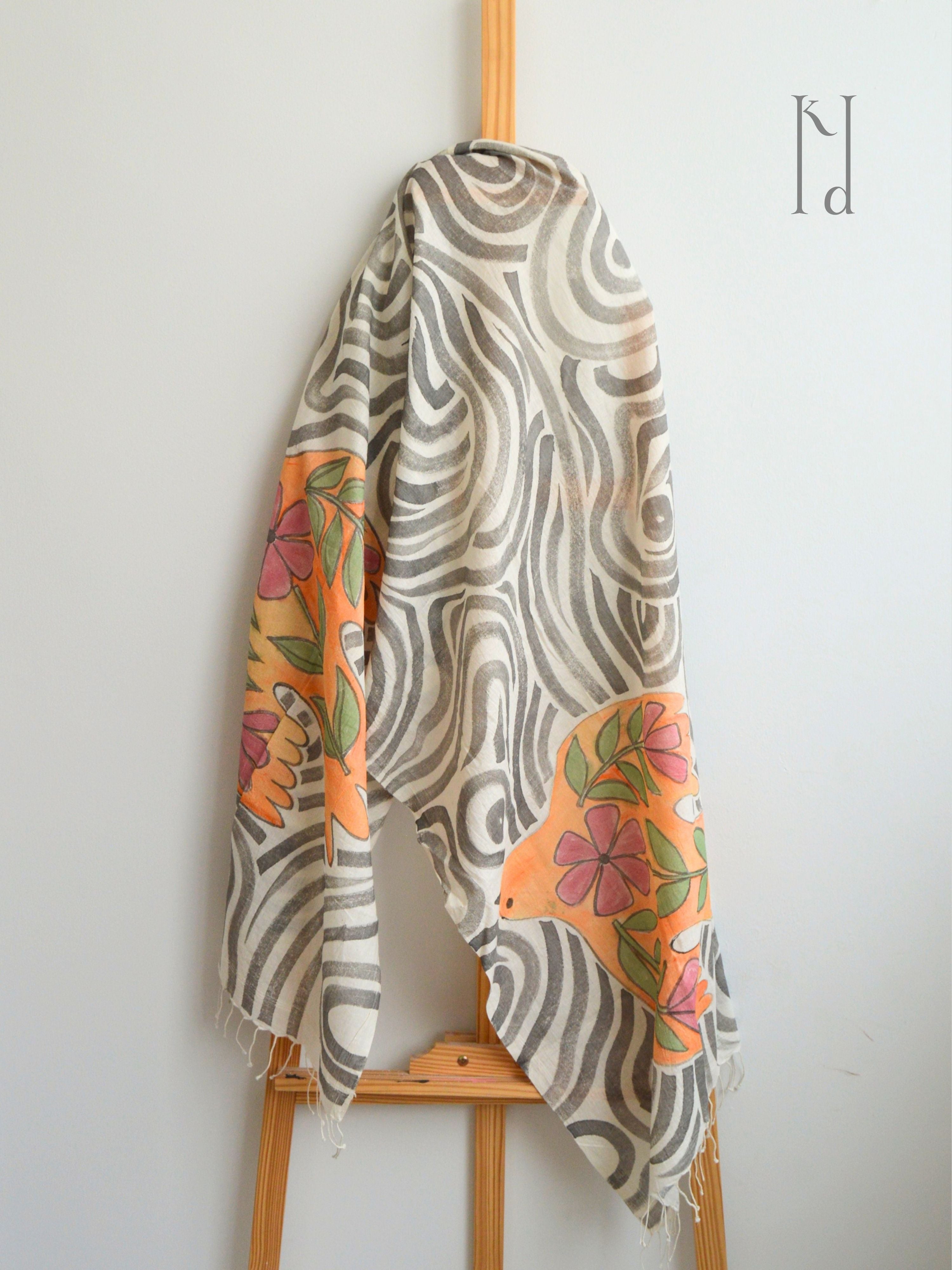Udaan Muslin Cotton Painted Stole