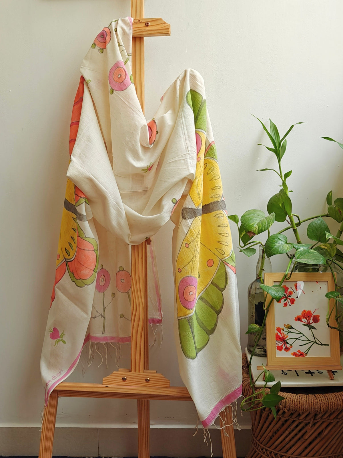 Titli Painted Cotton Stole