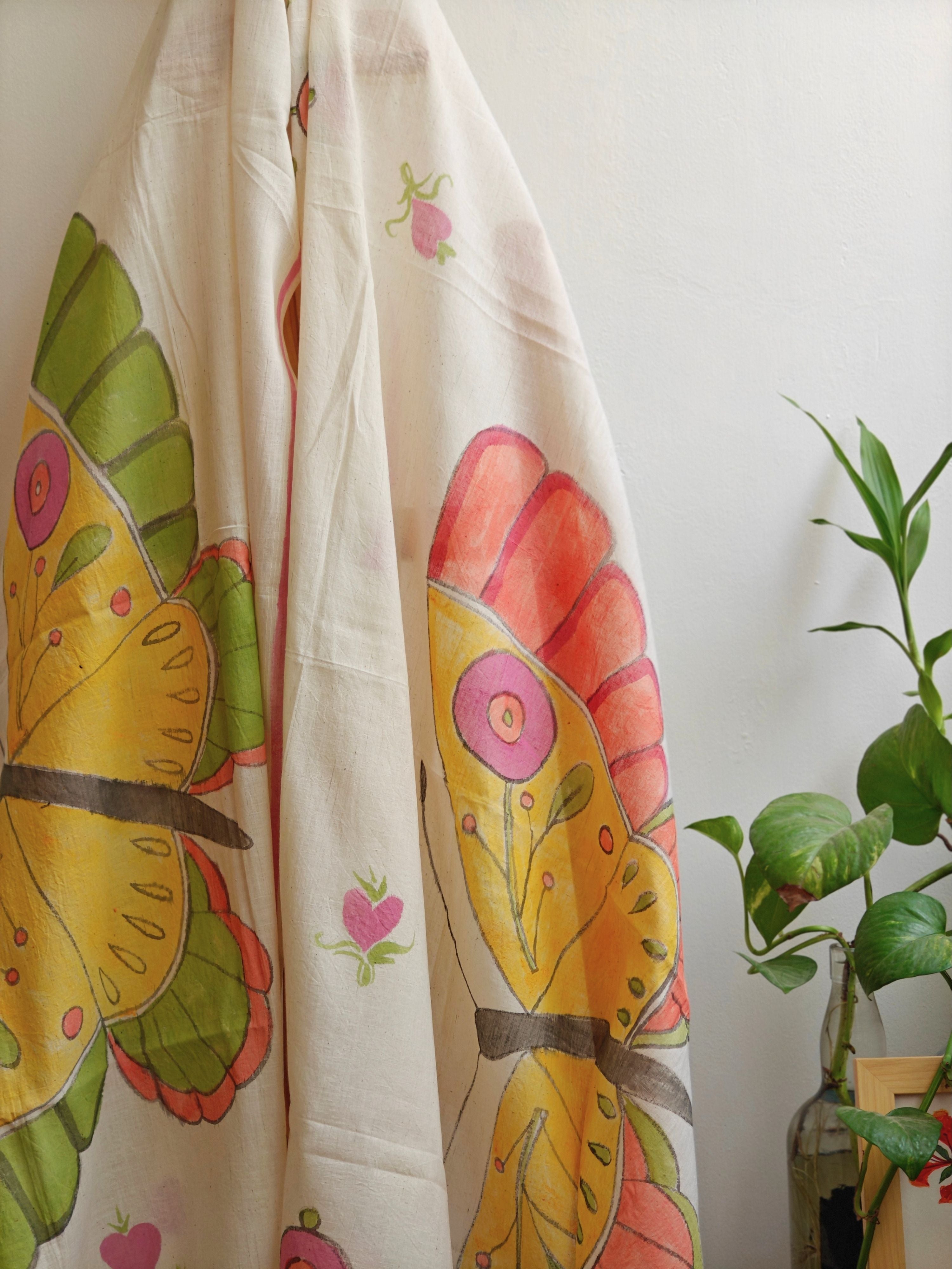 Titli Painted Cotton Stole