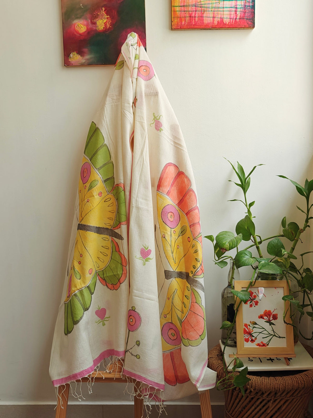 Titli Painted Cotton Stole