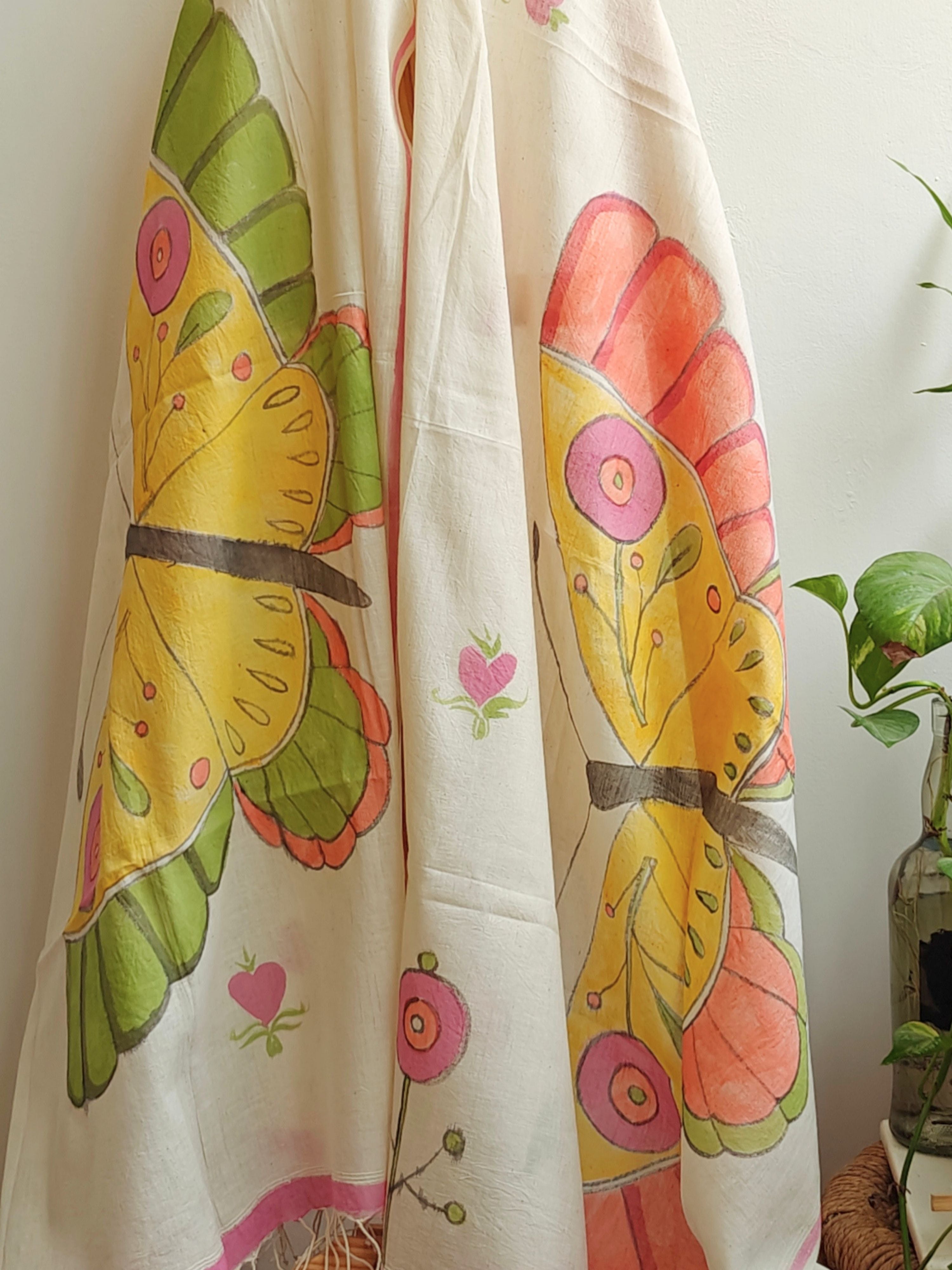 Titli Painted Cotton Stole