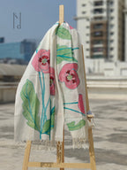 Poppies Muslin Painted Dupatta