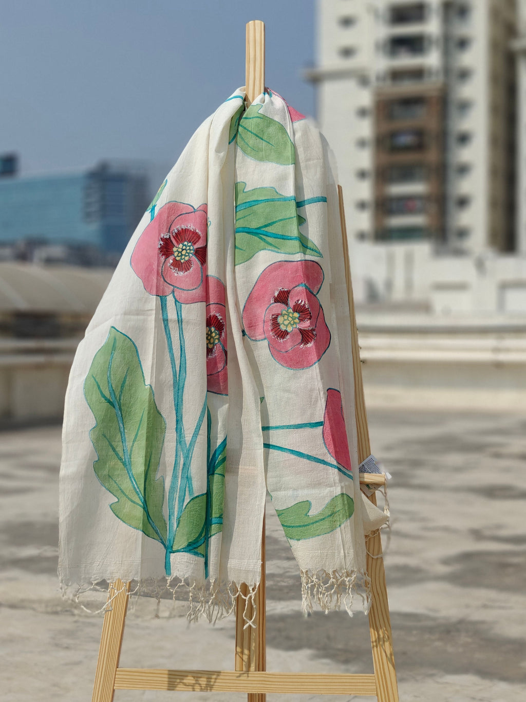 Poppies Painted Cotton Dupatta