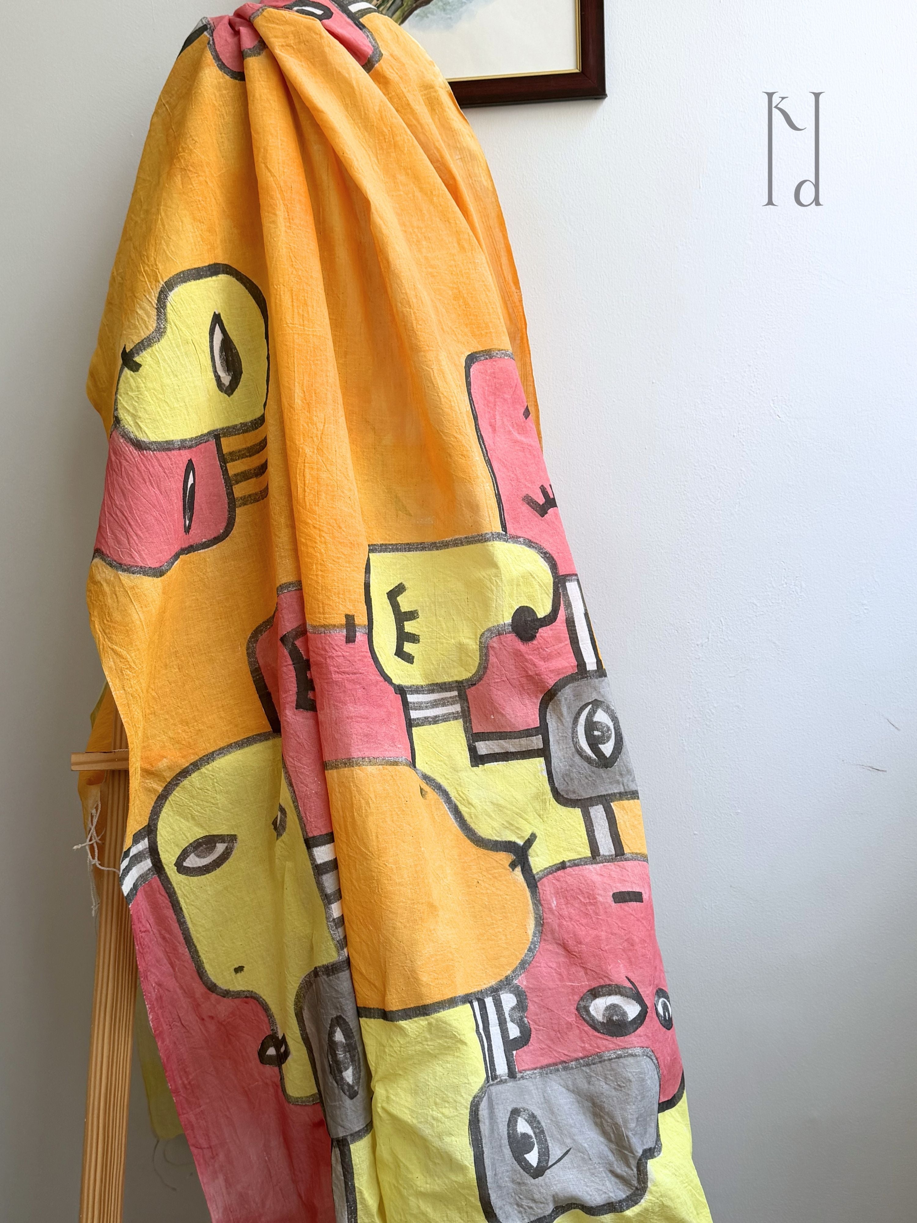 Self Love Muslin Painted Dupatta