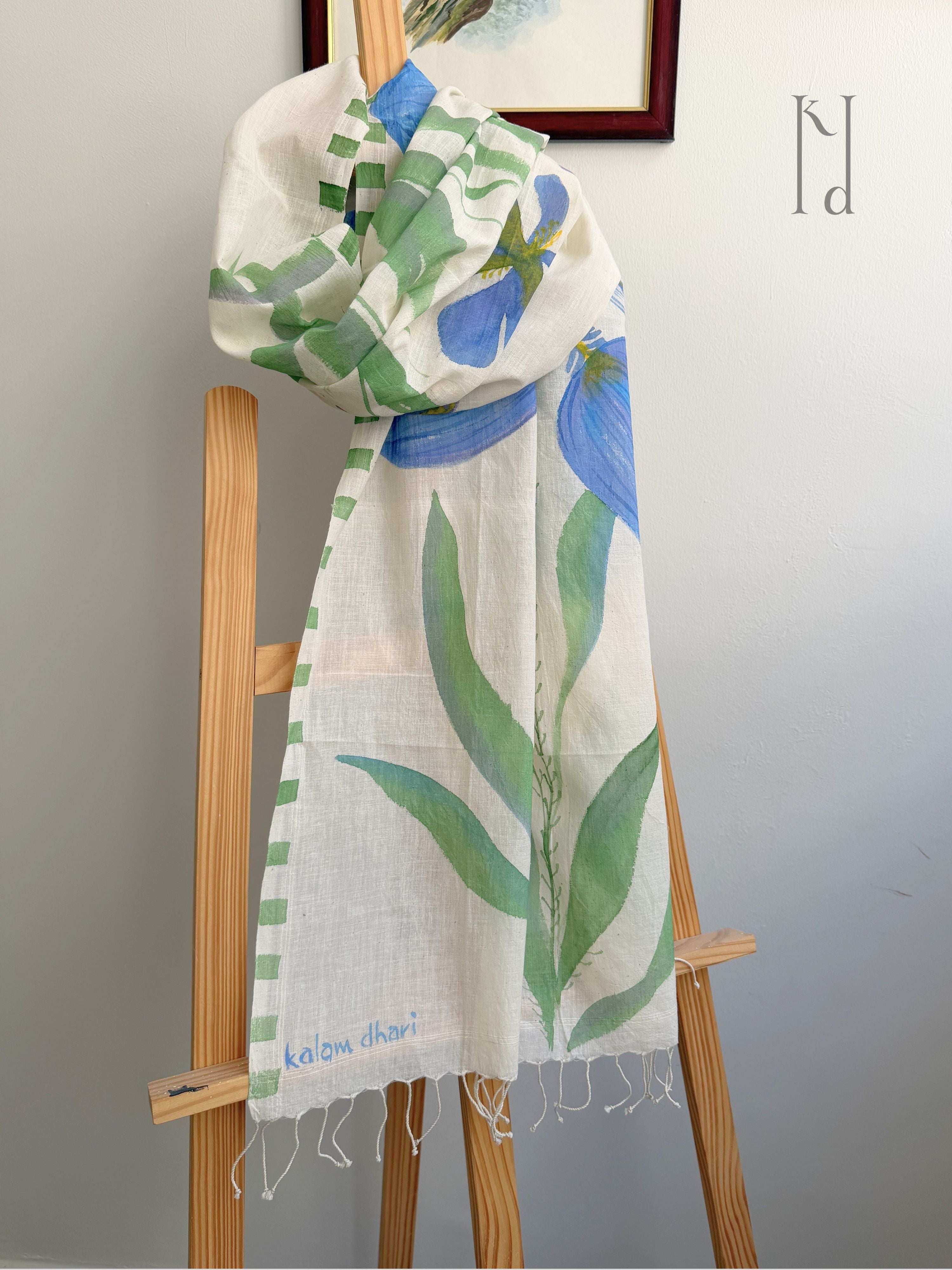 Iris Painted Cotton Stole