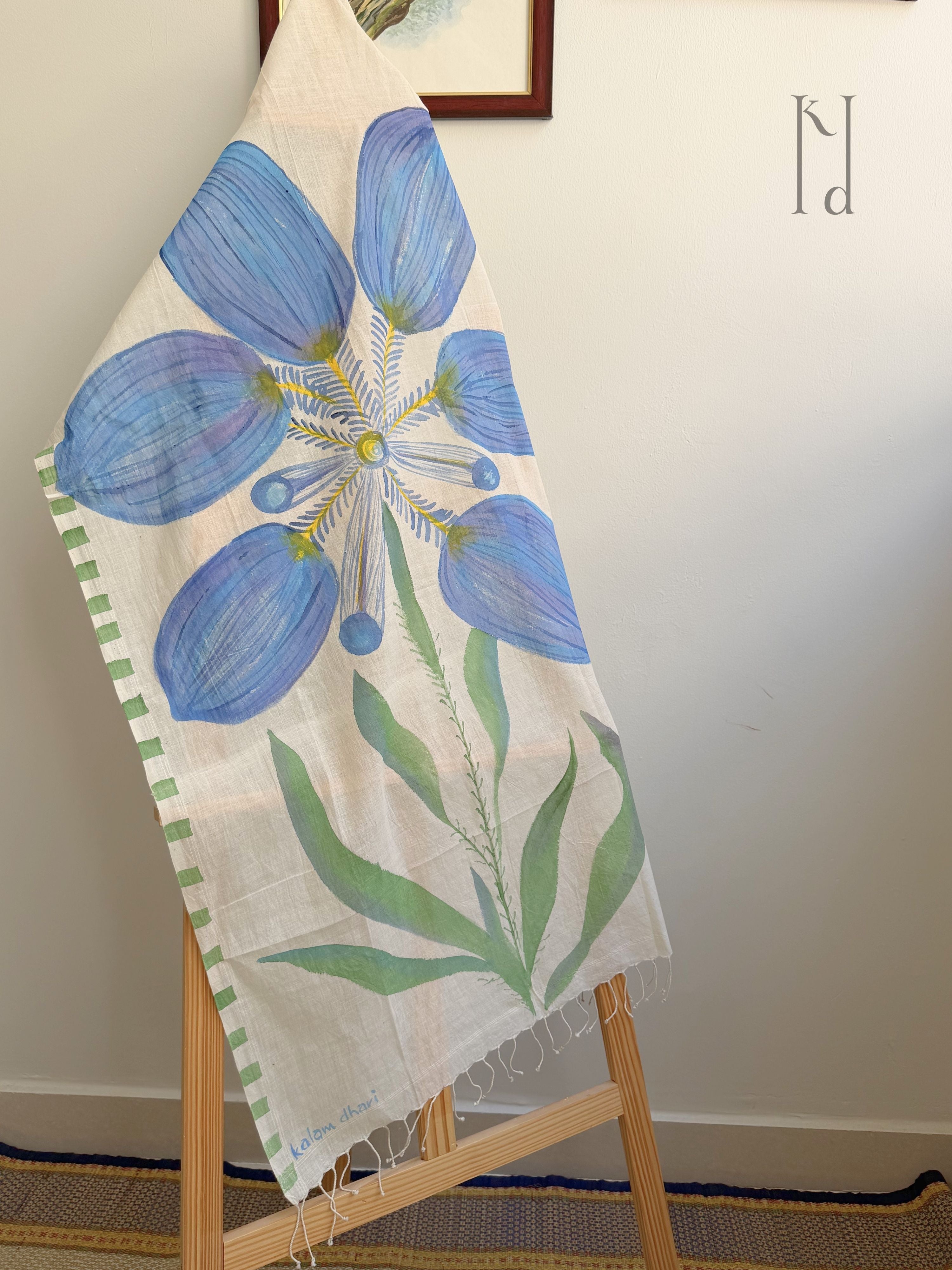 Iris Painted Muslin Stole