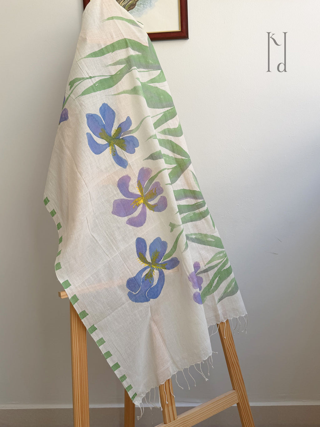 Iris Painted Muslin Stole