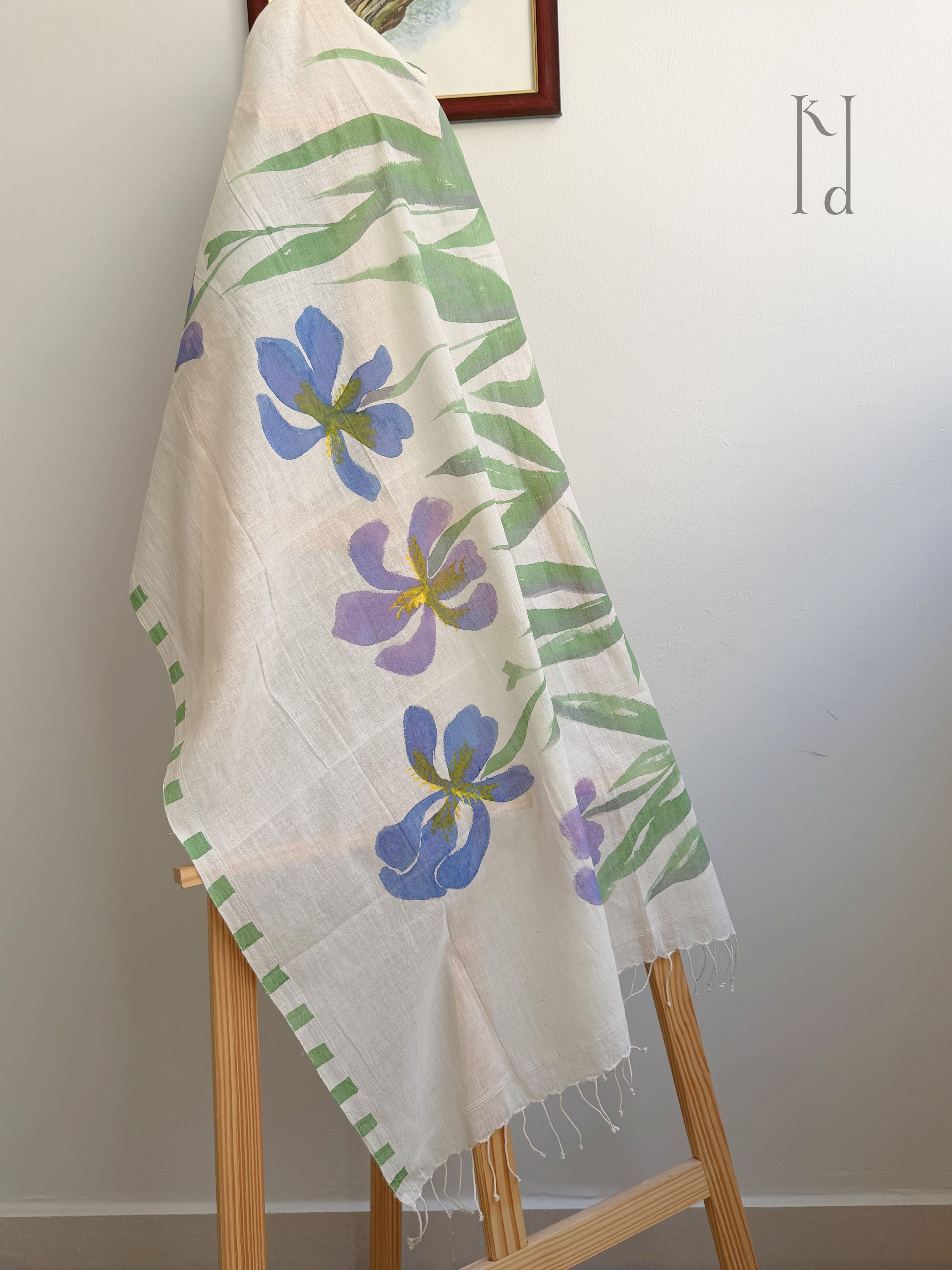 Iris Painted Muslin Stole