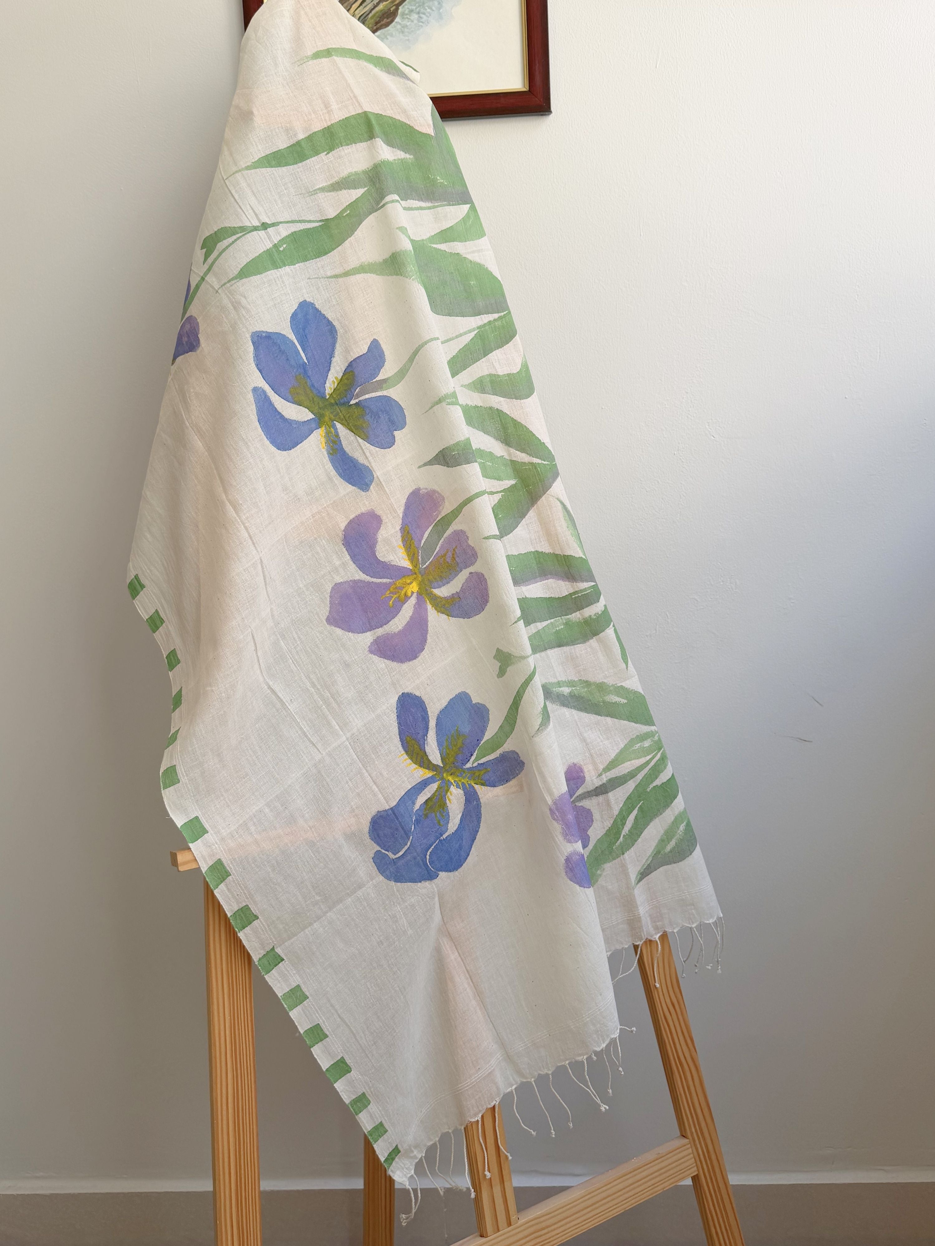 Iris Painted Cotton Stole
