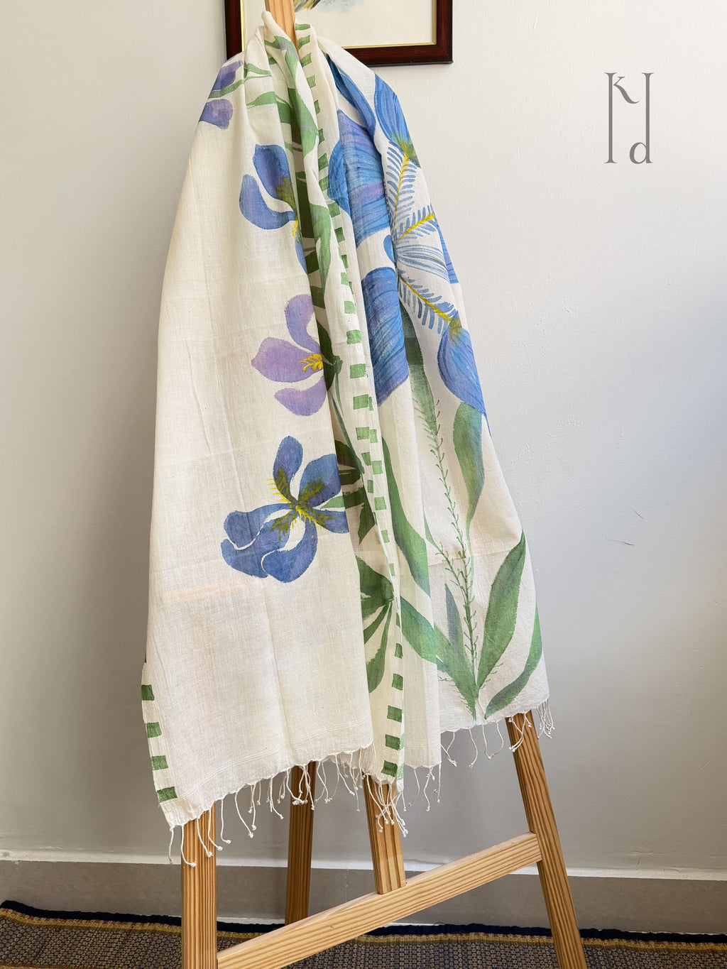 Iris Painted Muslin Stole