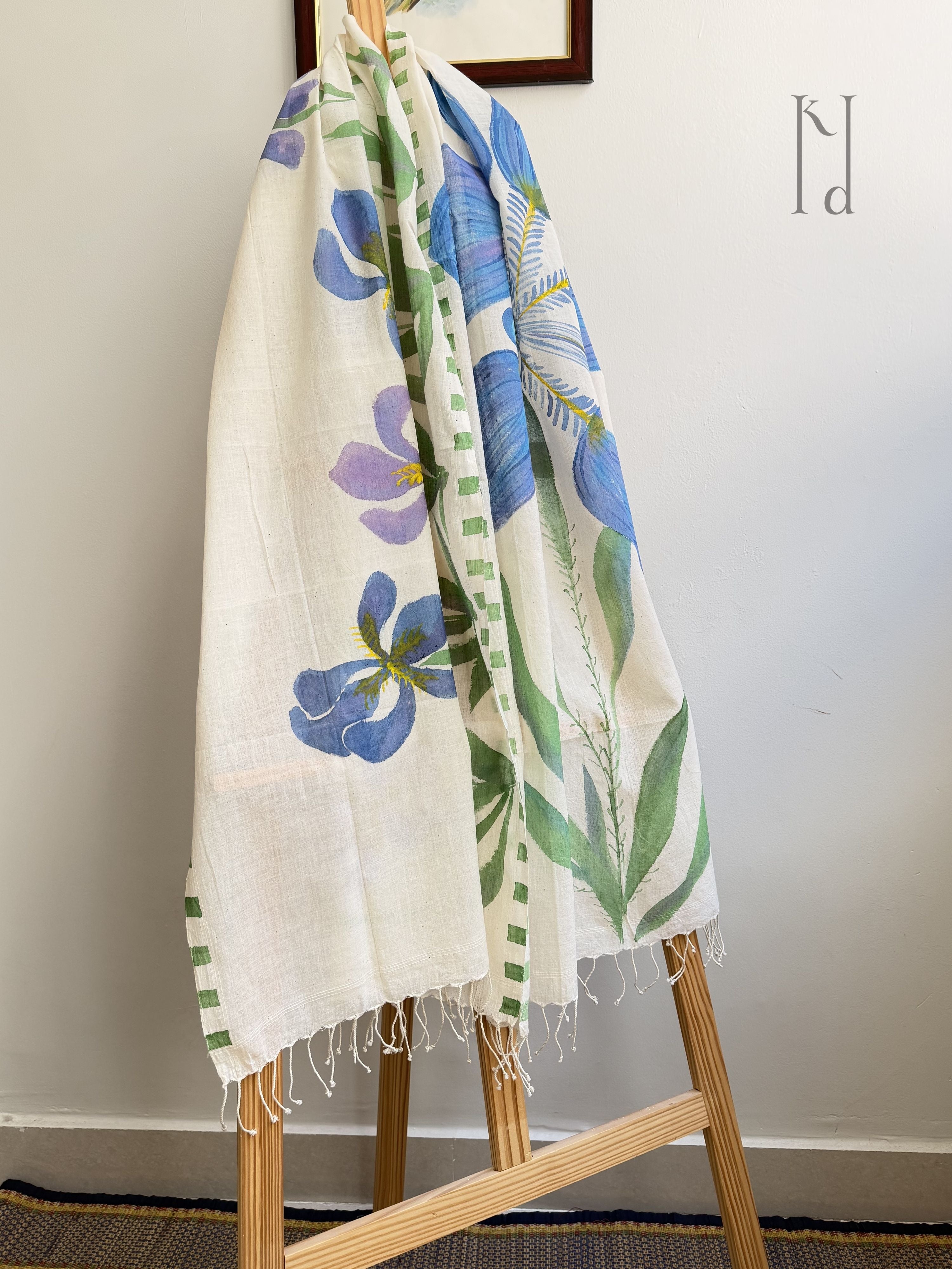 Iris Painted Muslin Stole