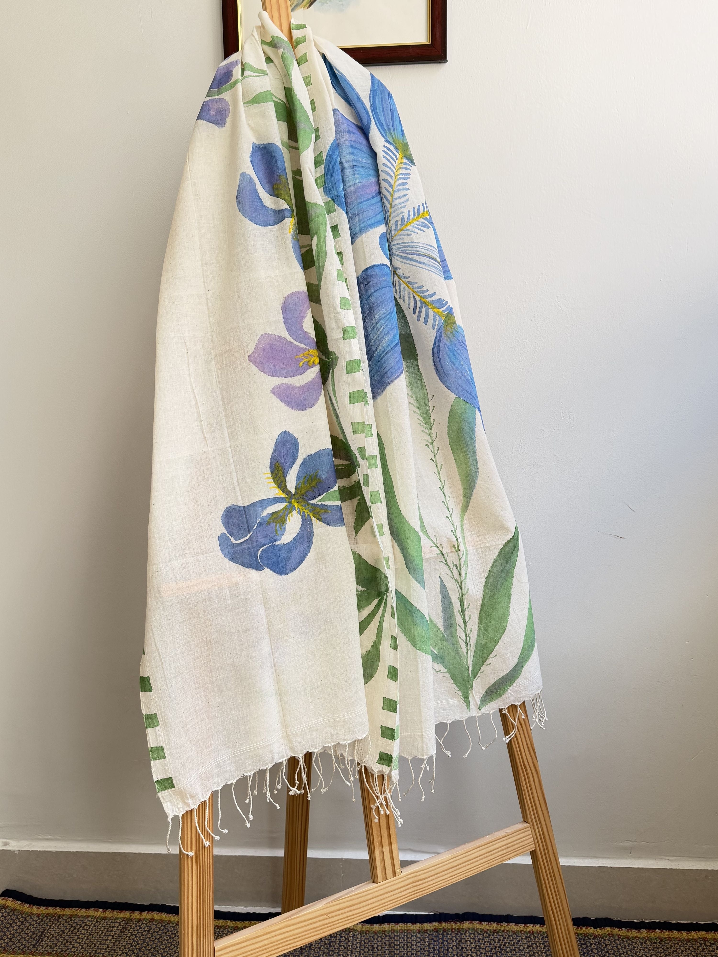 Iris Painted Cotton Stole
