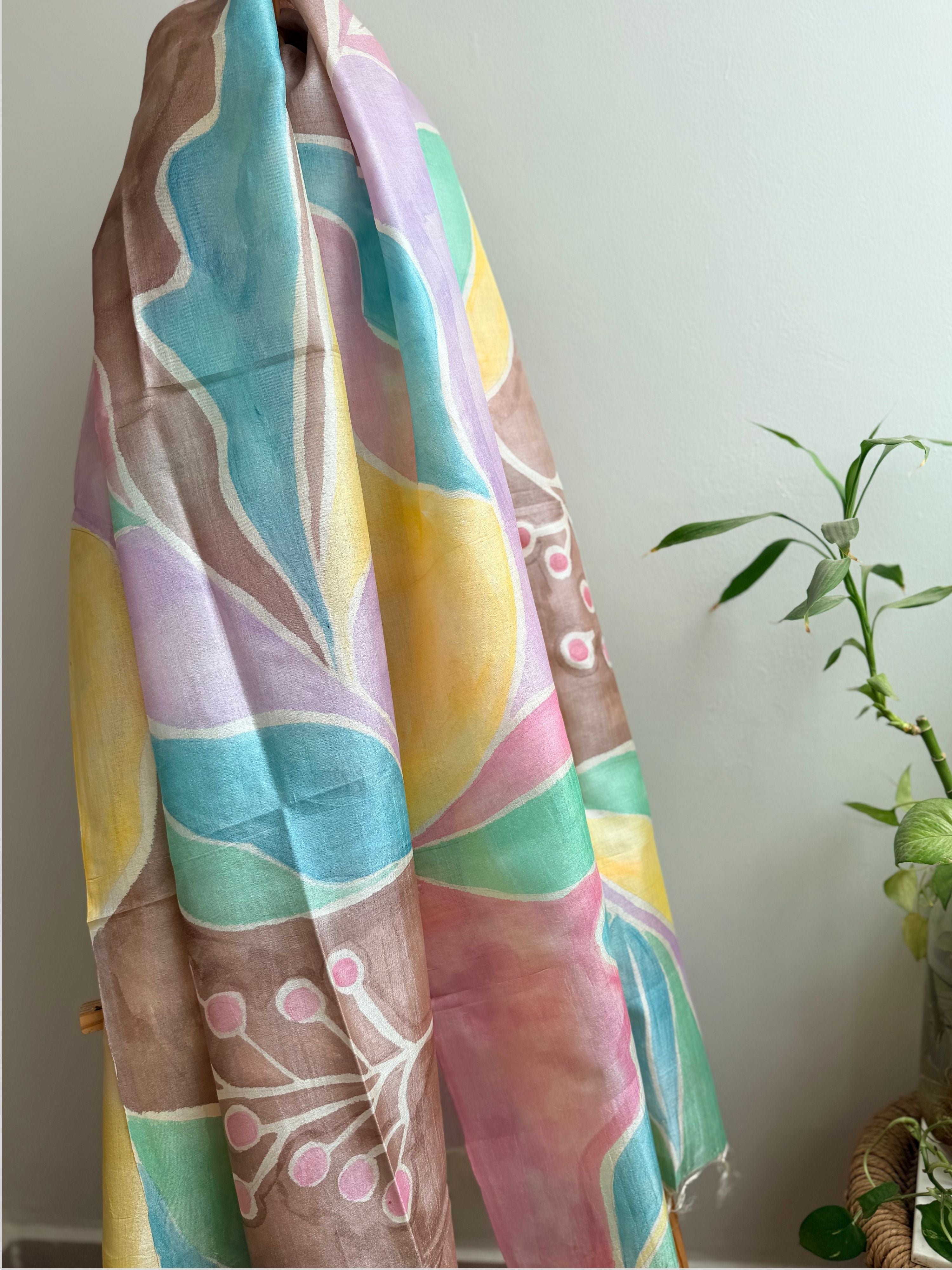 Rangrez Painted Silk Dupatta