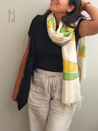 Leafy Muslin Cotton Painted Stole