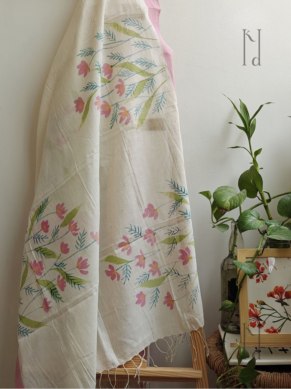 Phool Cotton Painted Dupatta