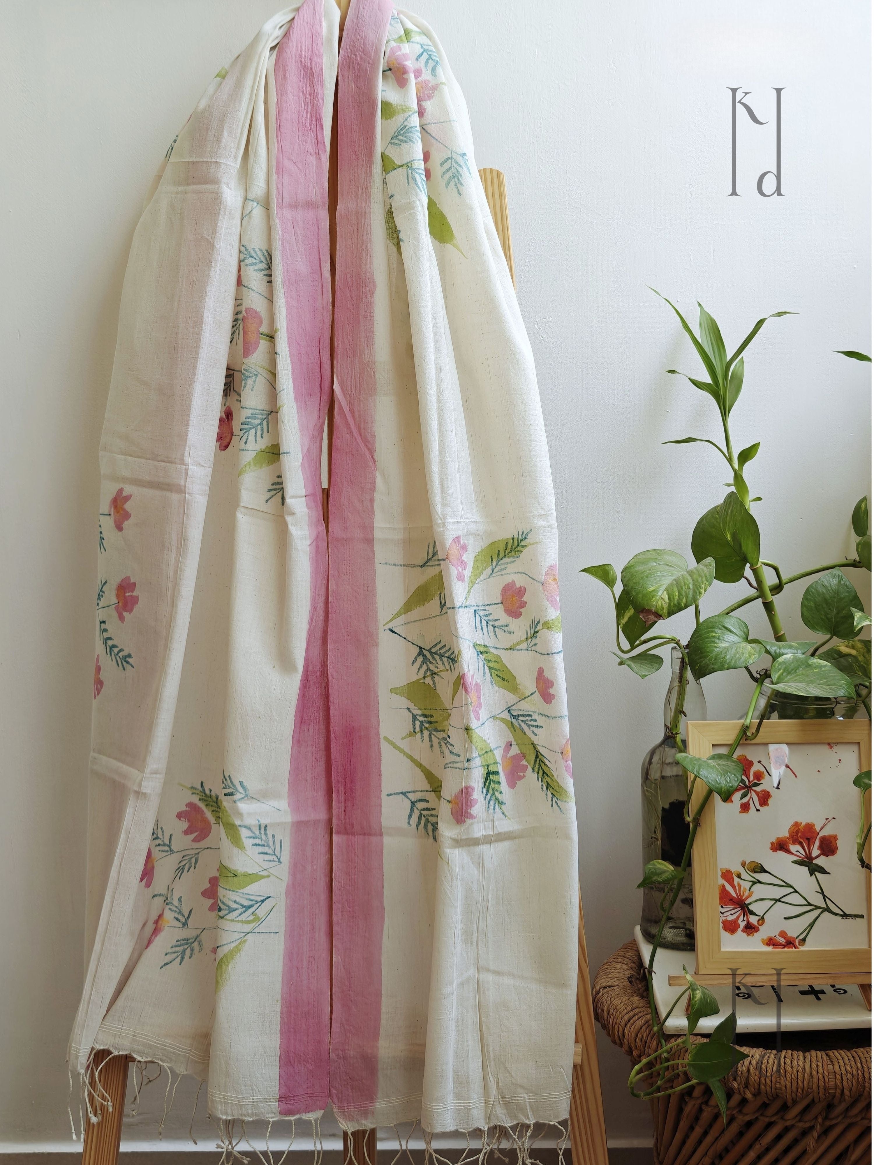 Phool Cotton Painted Dupatta