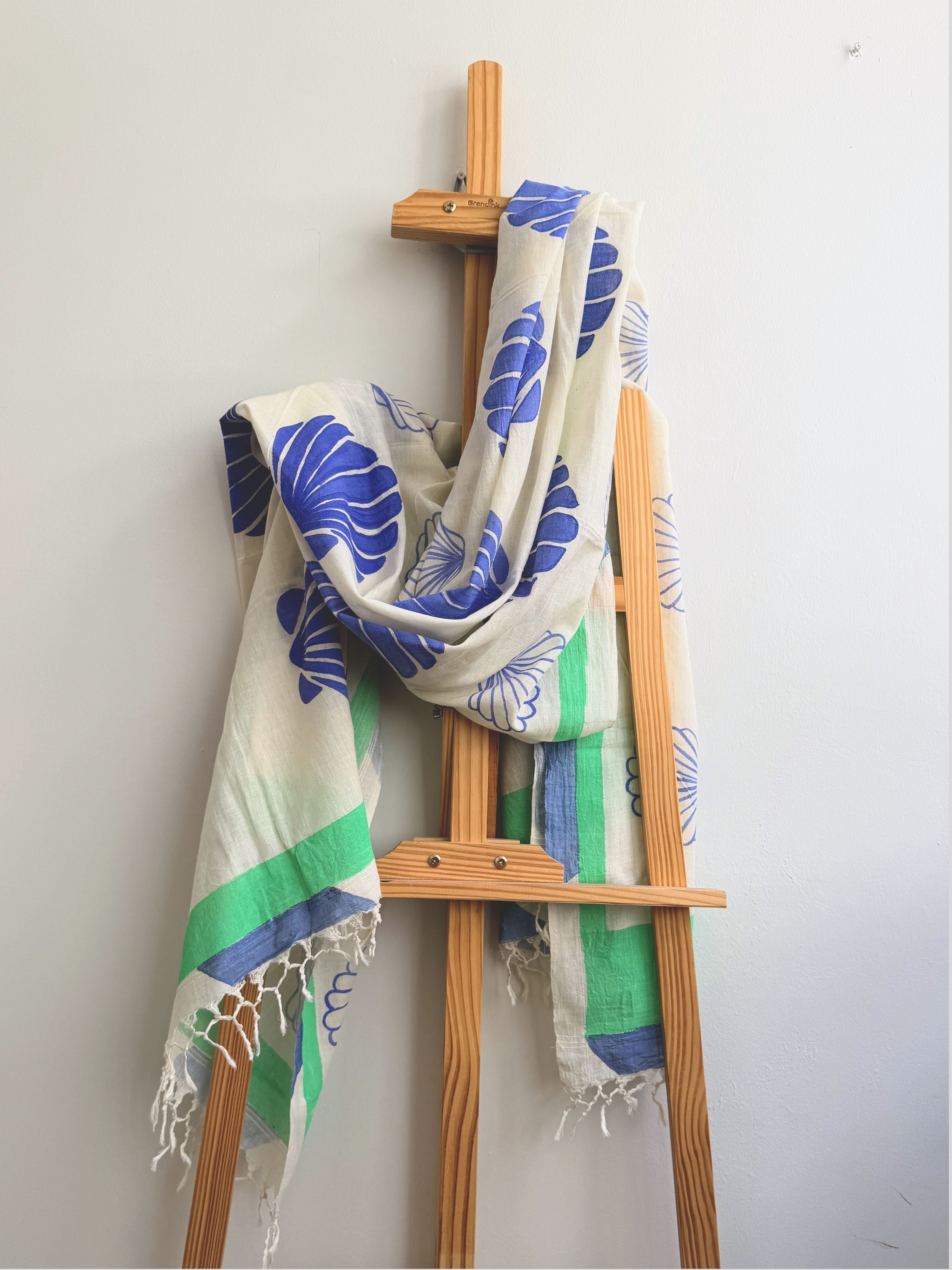 Sea Shell Painted Cotton Dupatta