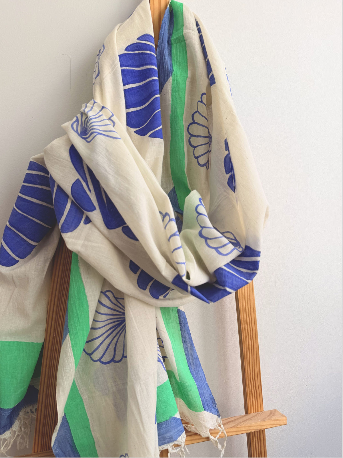 Sea Shell Painted Cotton Dupatta