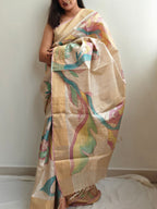 Ajanta Painted Kosa Silk Saree