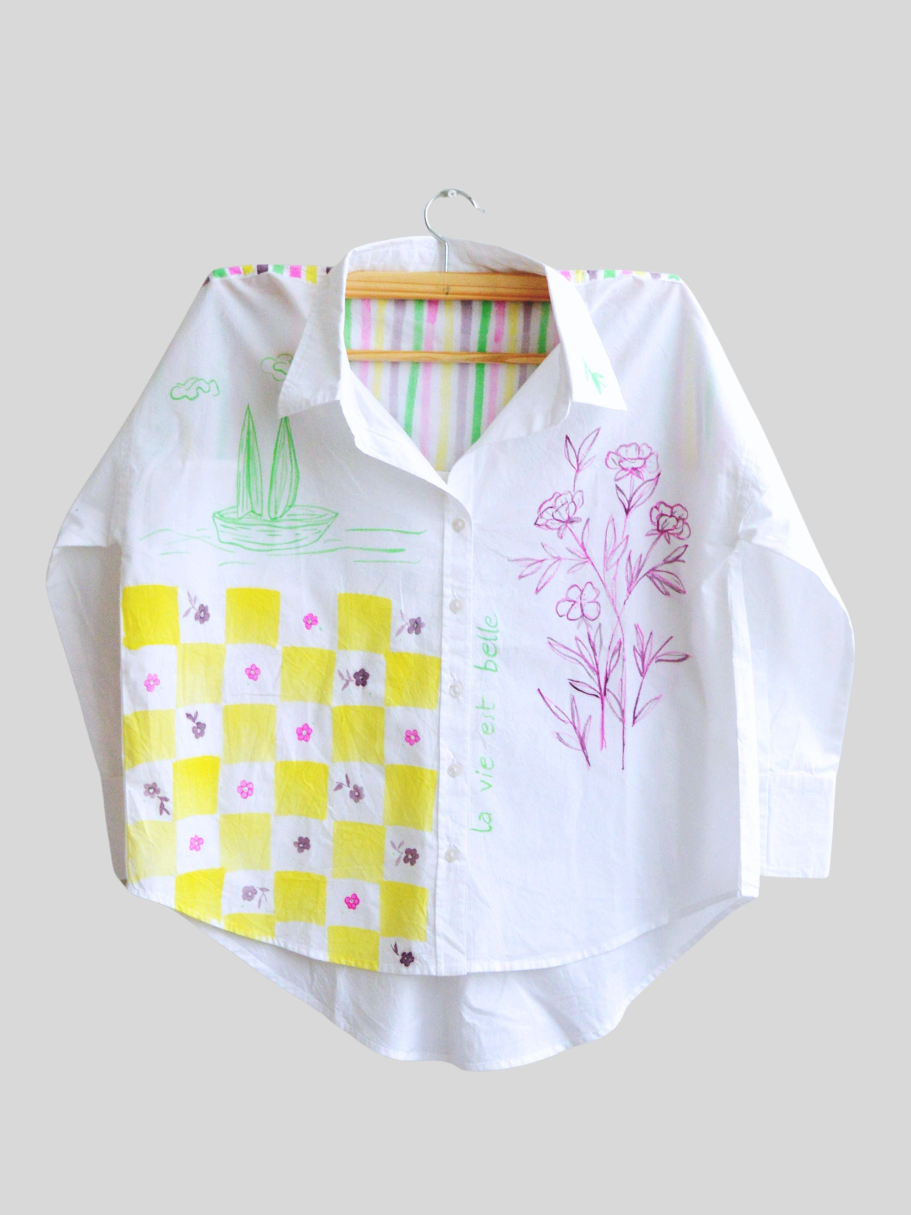 La Vie Est Belle Painted Oversized Shirt