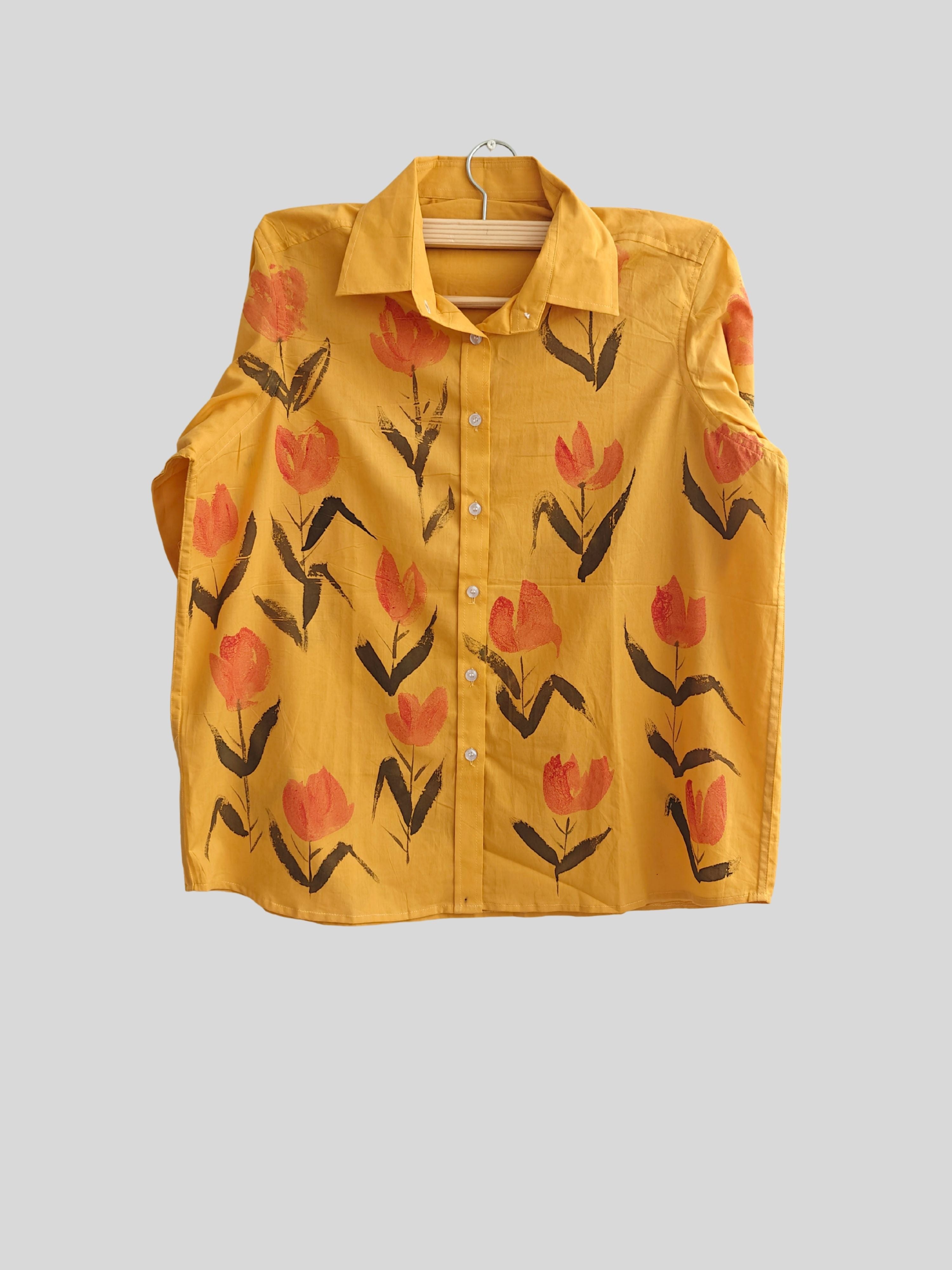 Tulips Painted Mul Cotton Shirt
