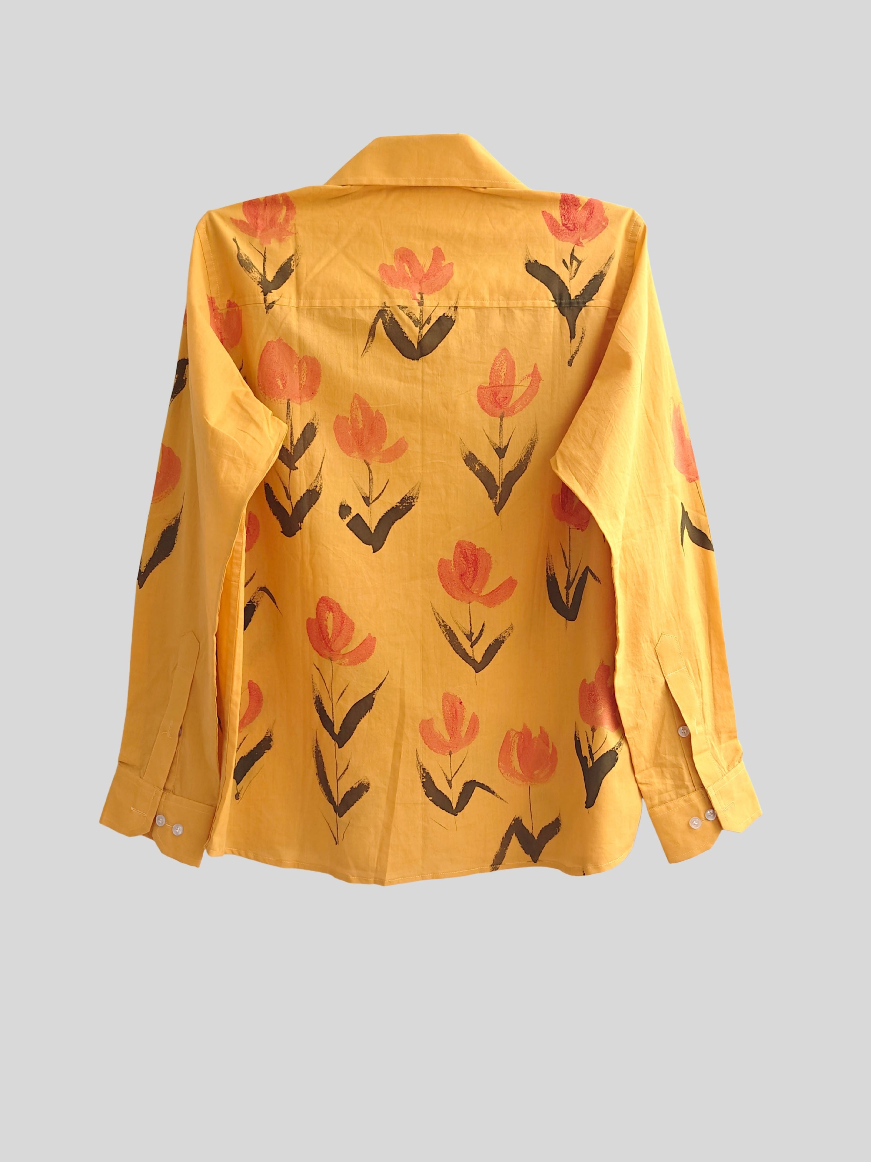 Tulips Painted Mul Cotton Shirt