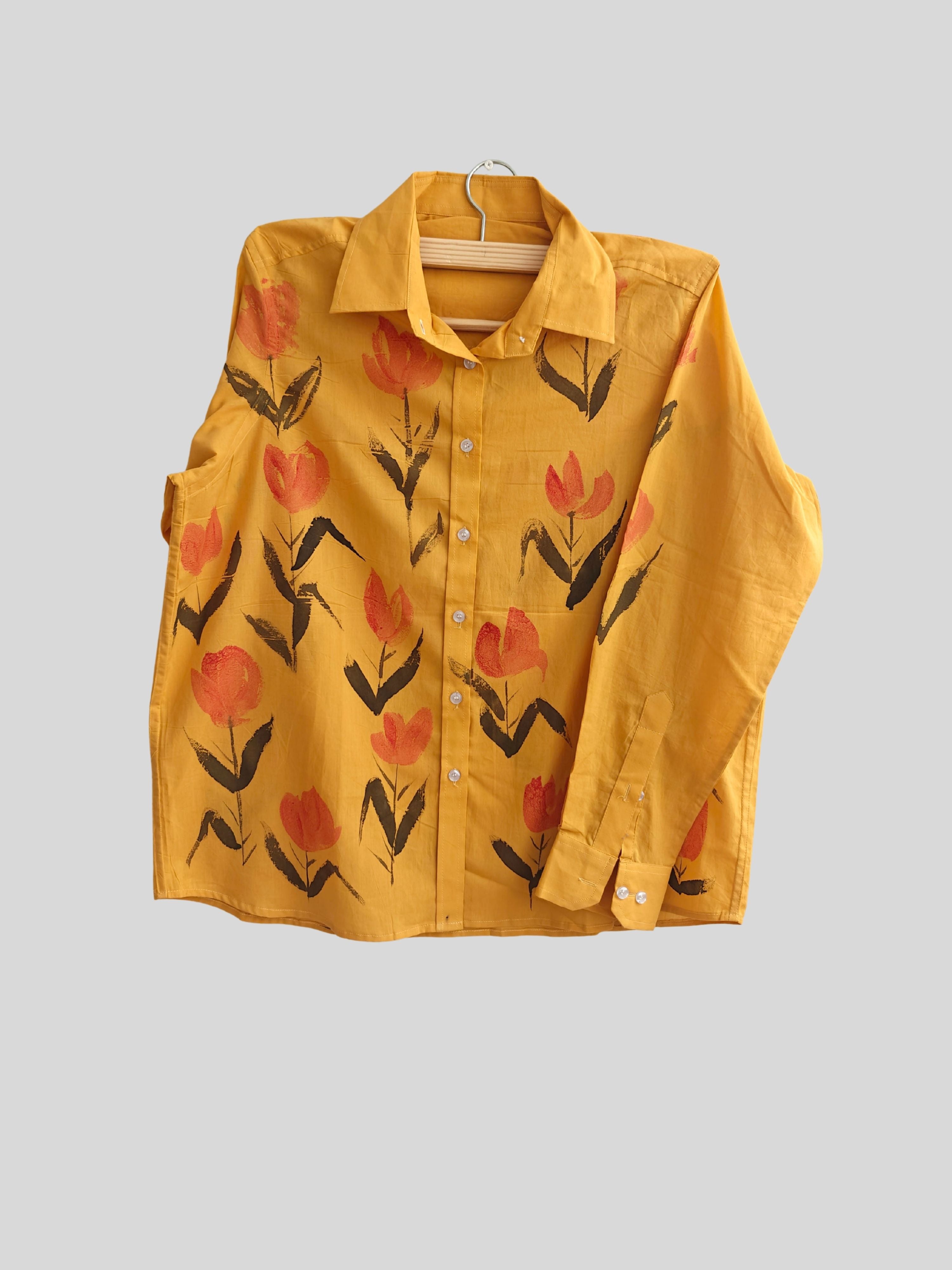 Tulips Painted Mul Cotton Shirt