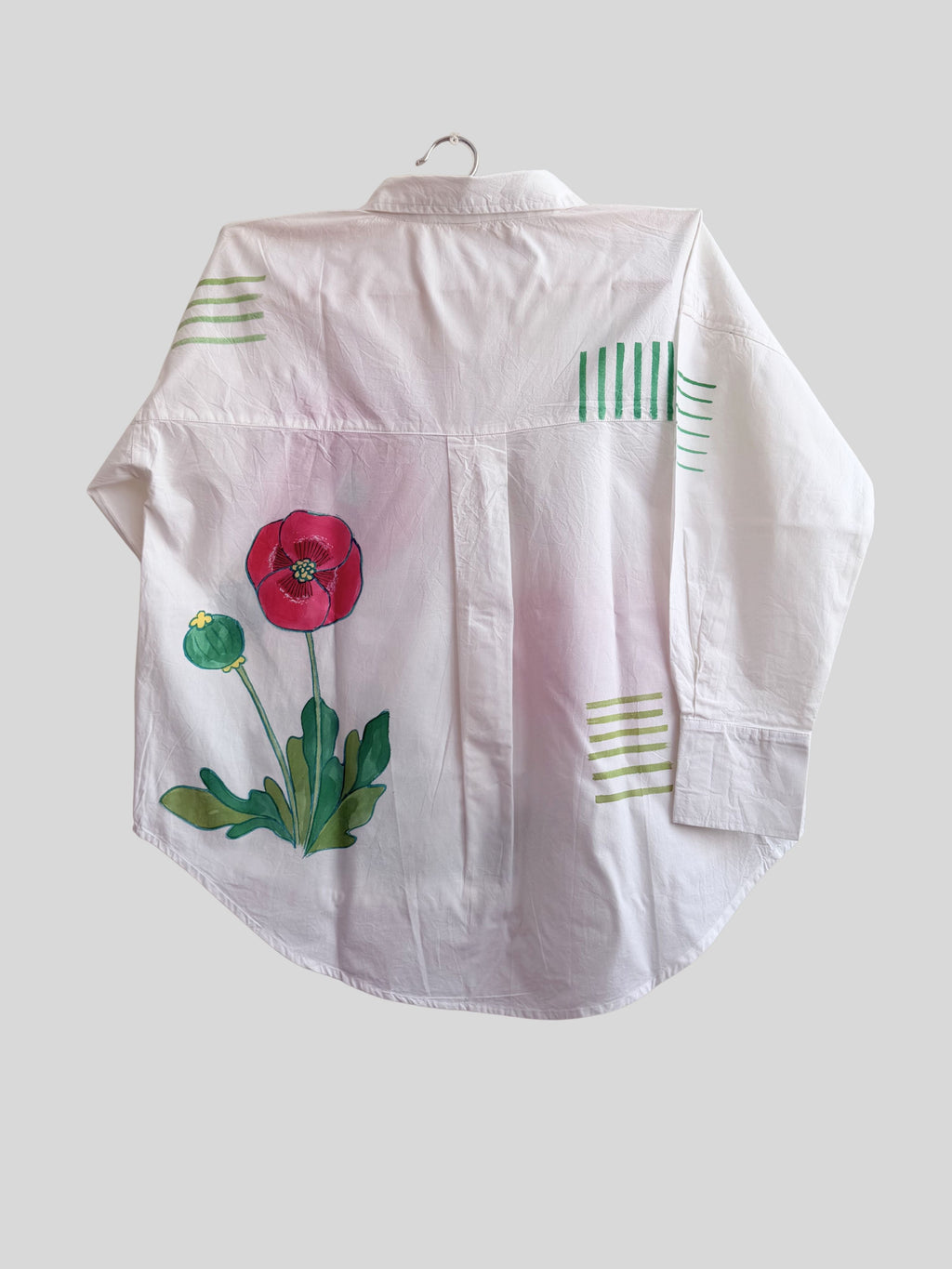 Poppies Painted Oversized Shirt