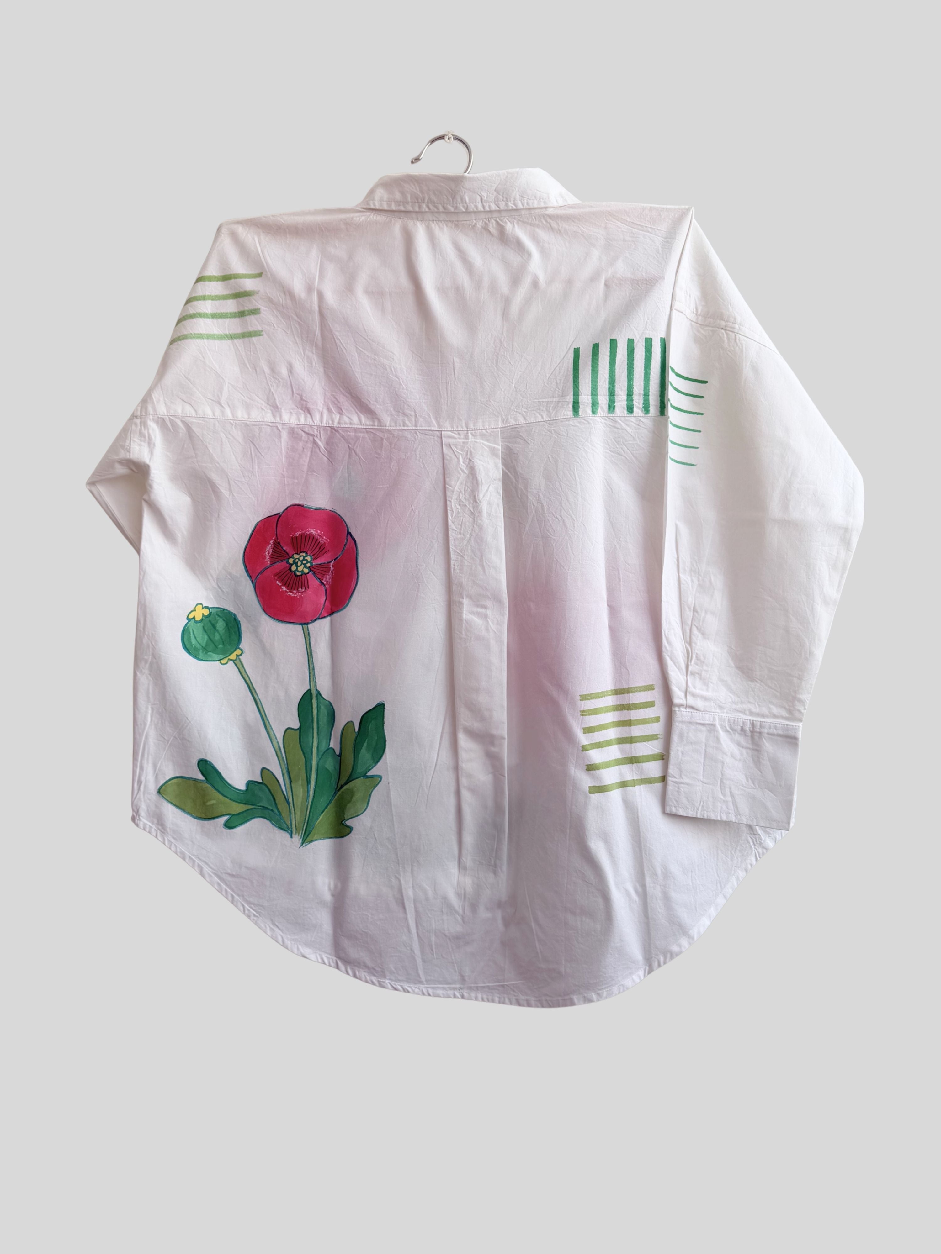 Poppies Painted Oversized Shirt