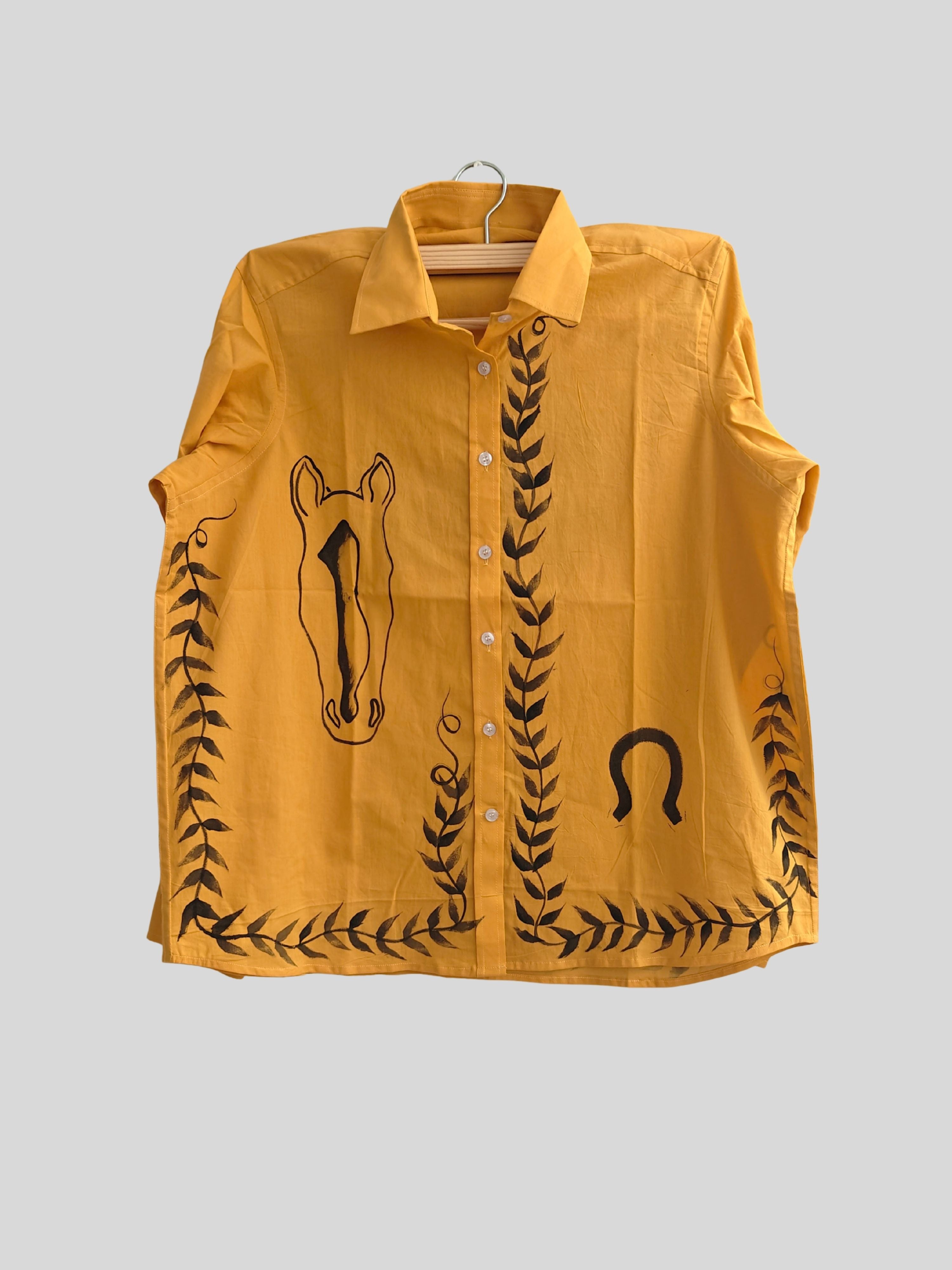 Fire Horse Painted Mul Cotton Shirt