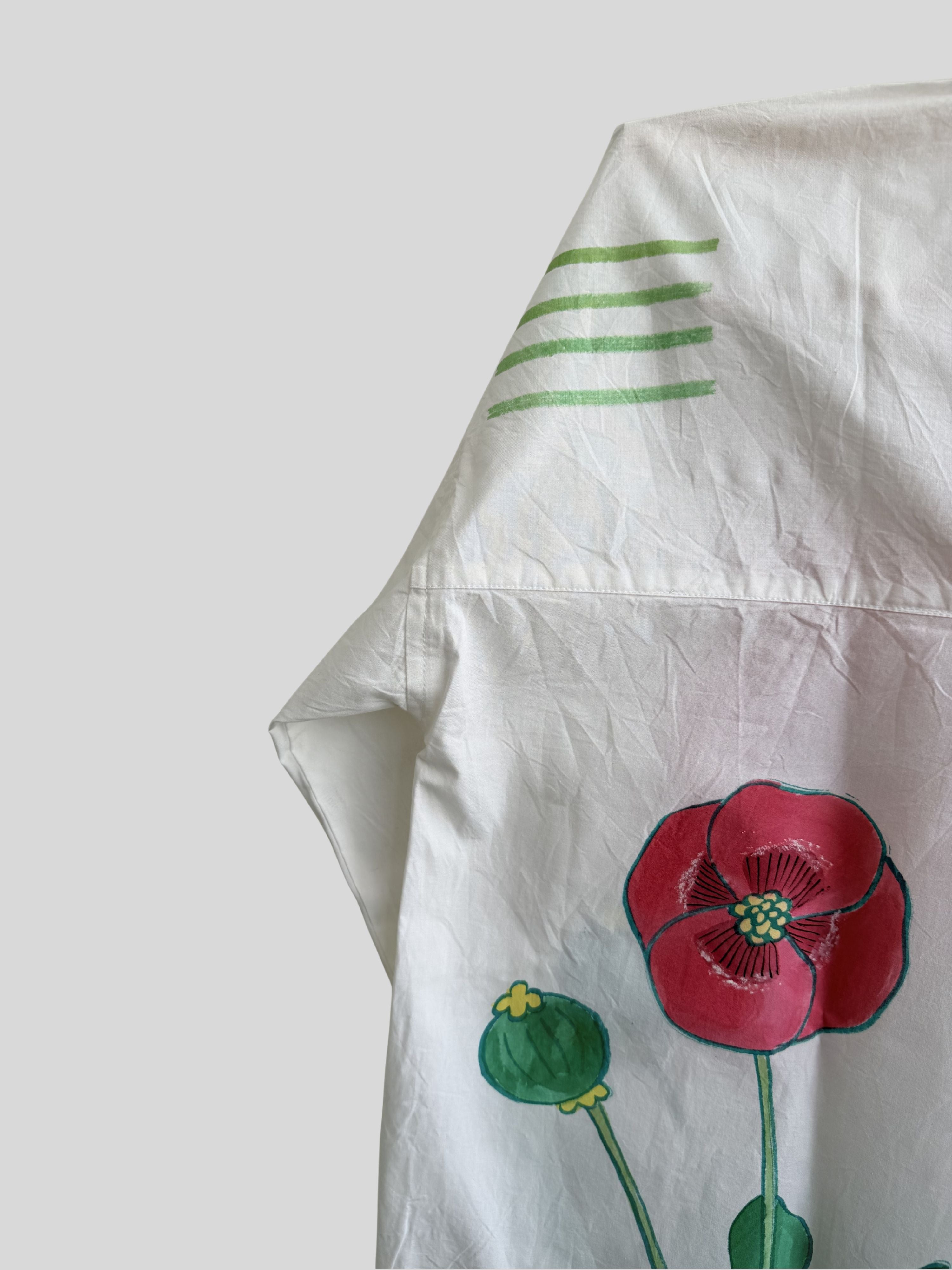 Poppies Painted Oversized Shirt