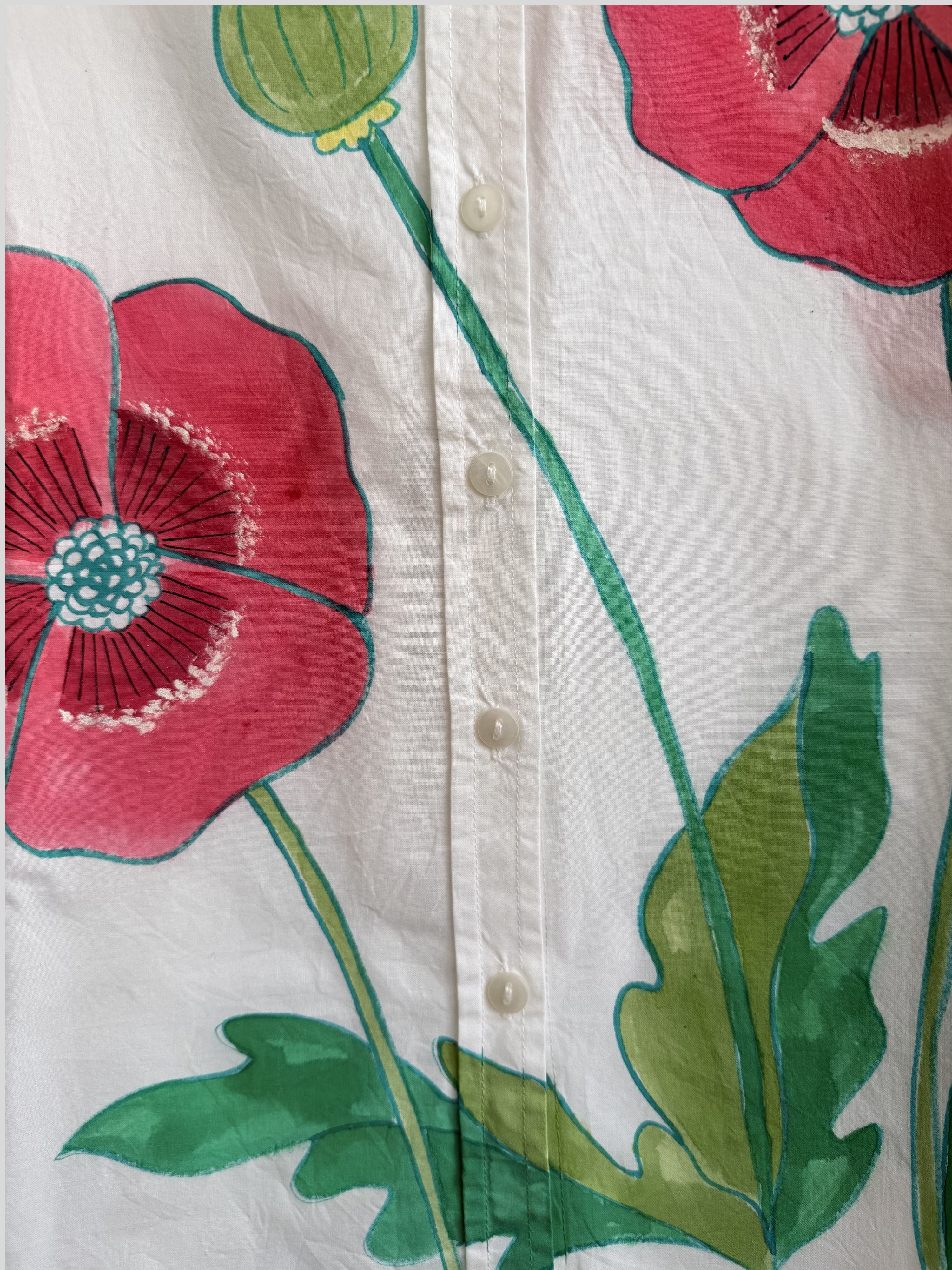 Poppies Painted Oversized Shirt
