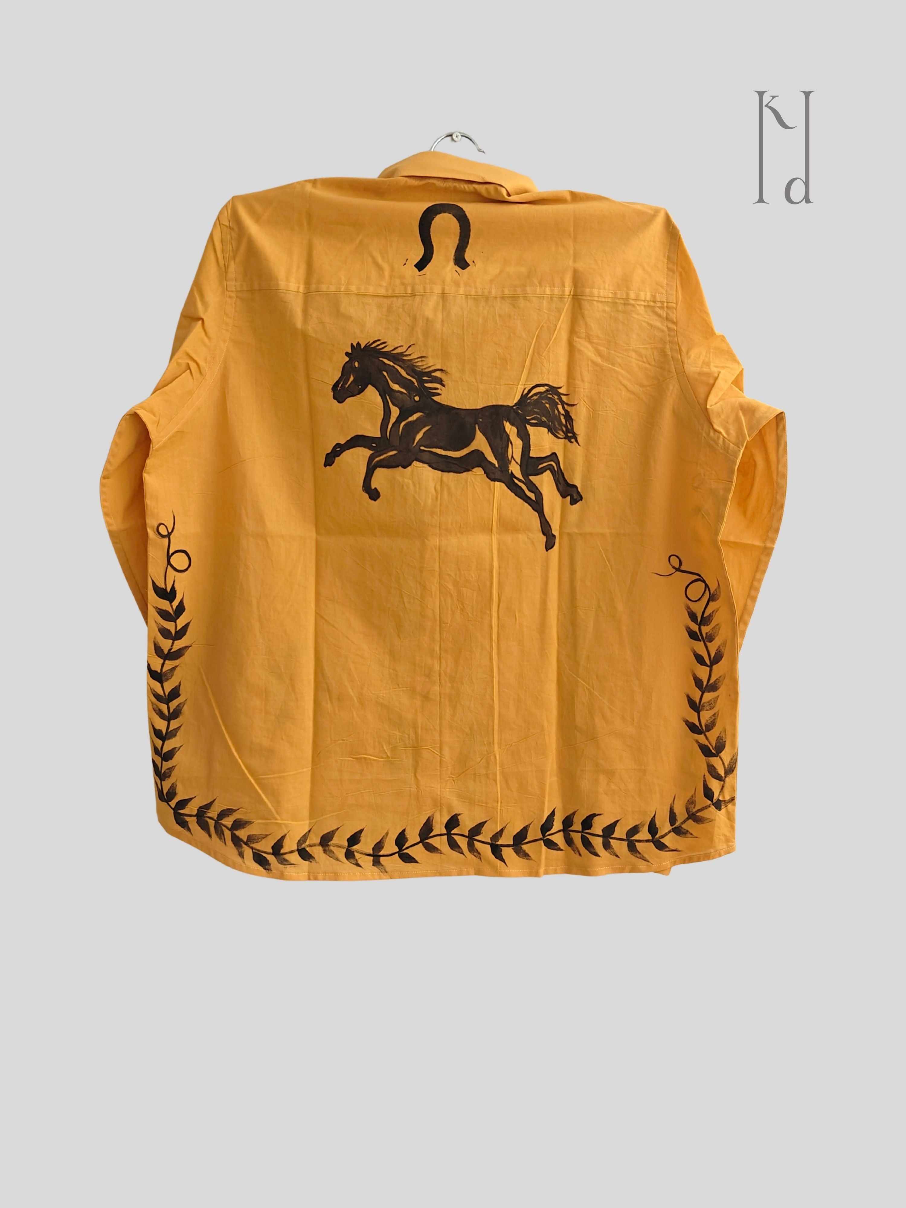 Fire Horse Painted Mul Cotton Shirt