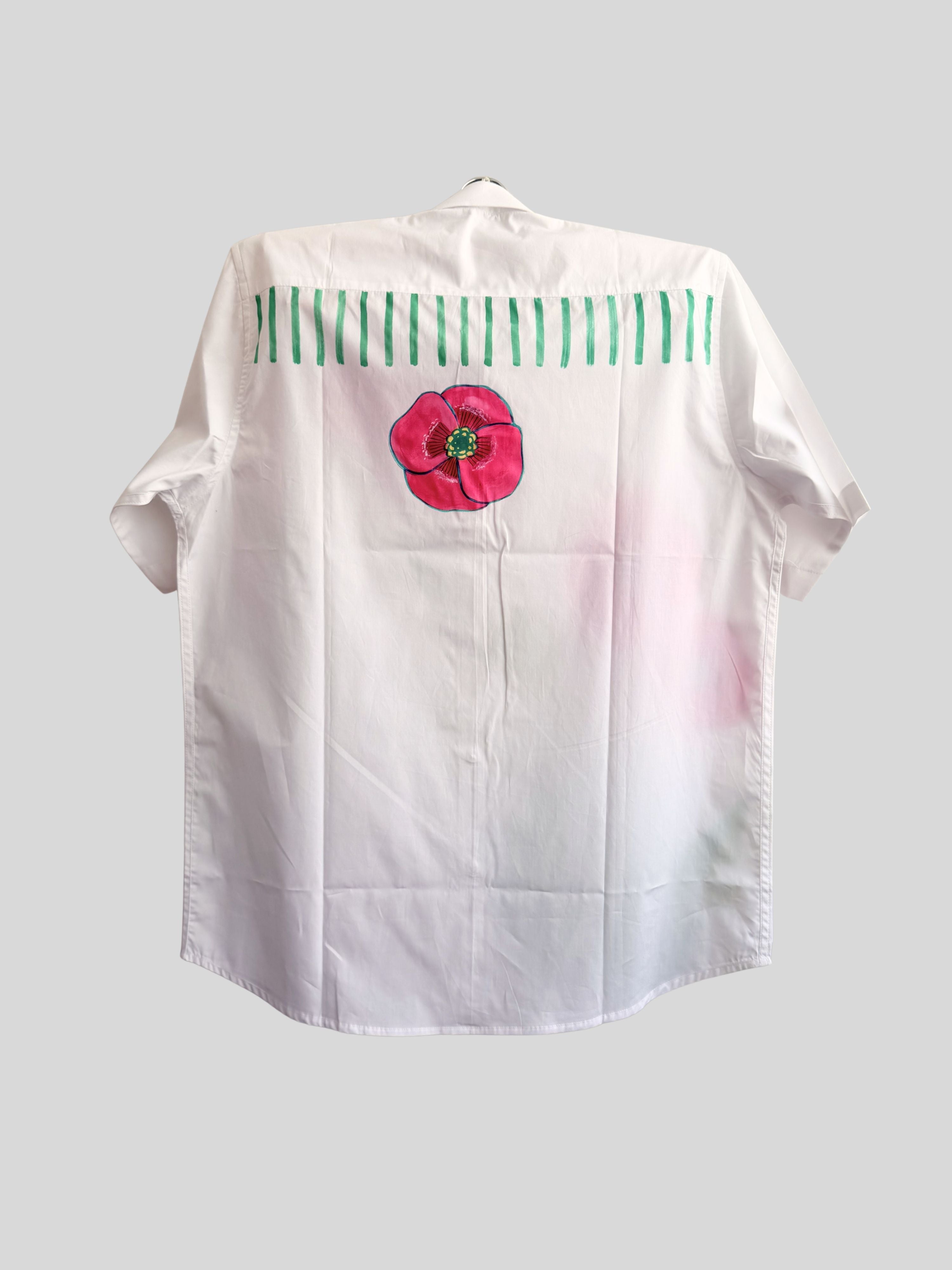Poppies Painted Half Shirt