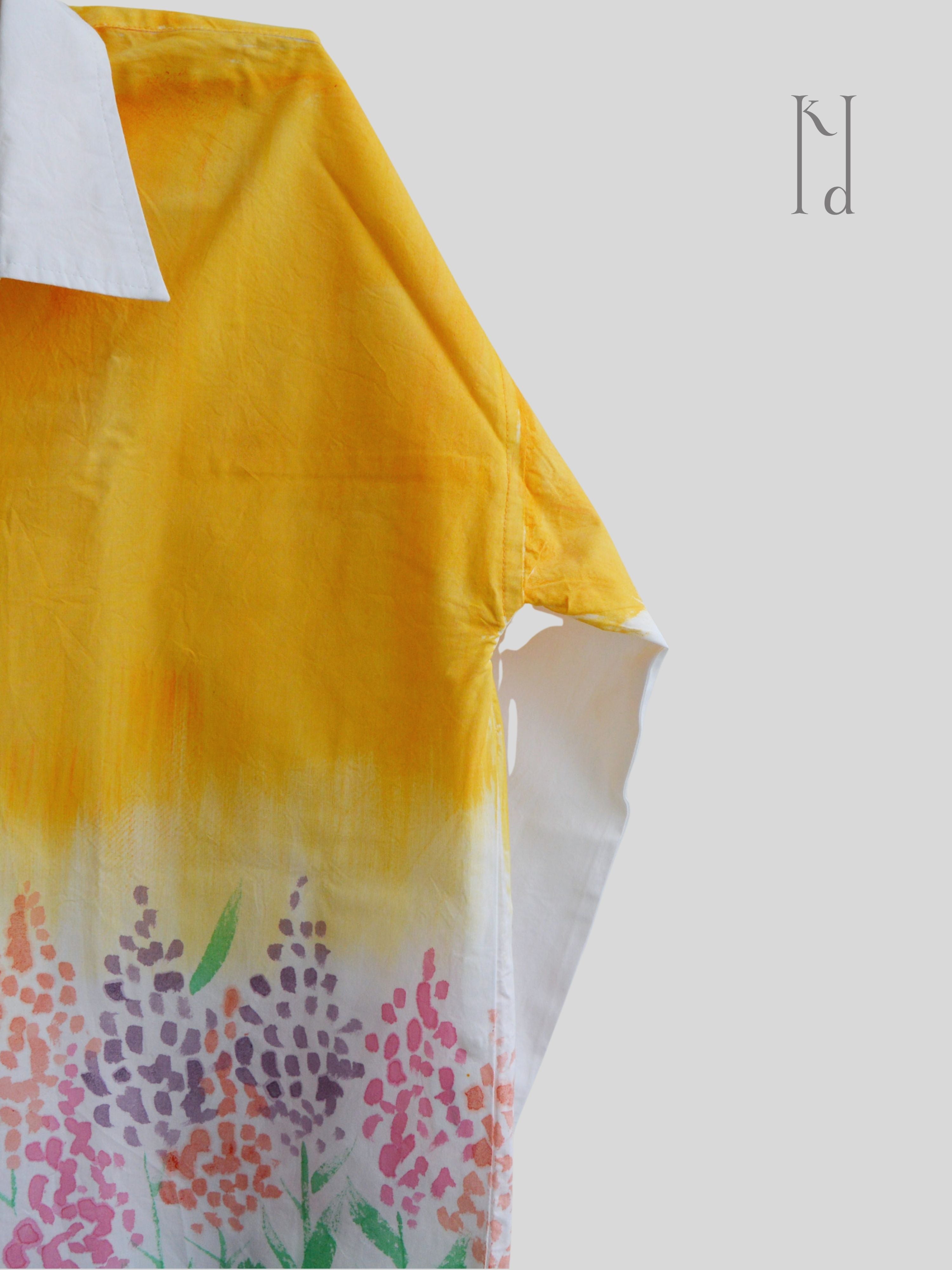 Spring Flowers Painted Oversized Shirt
