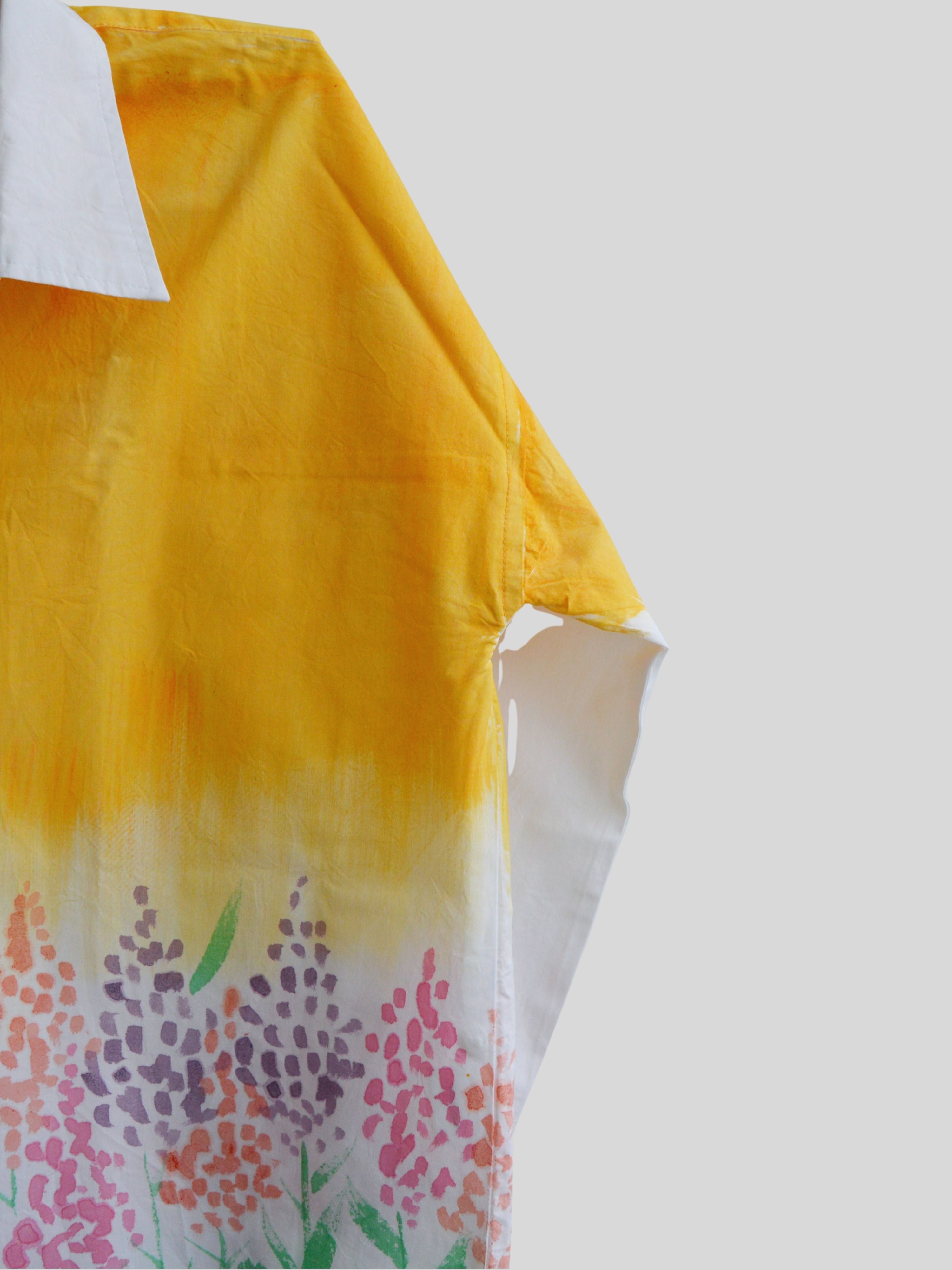 Spring Flowers Painted Oversized Shirt